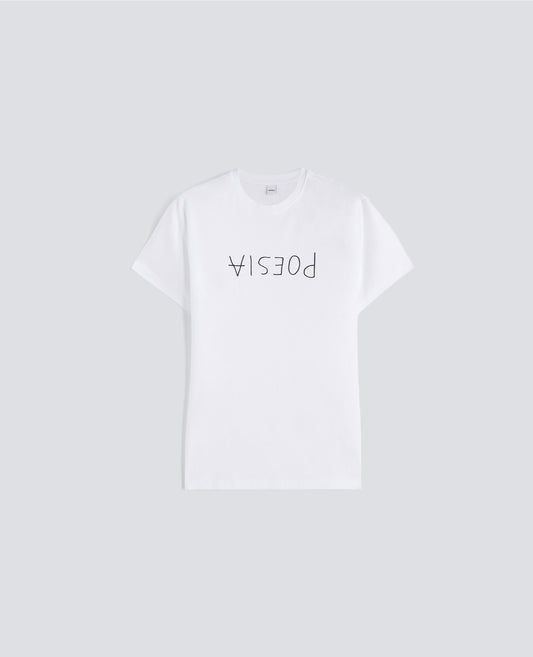 T-SHIRT IN JERSEY DI COTONE CON STAMPA - POESIA-BIANCO-WHITE-BLANCO-WEISS-BLANC