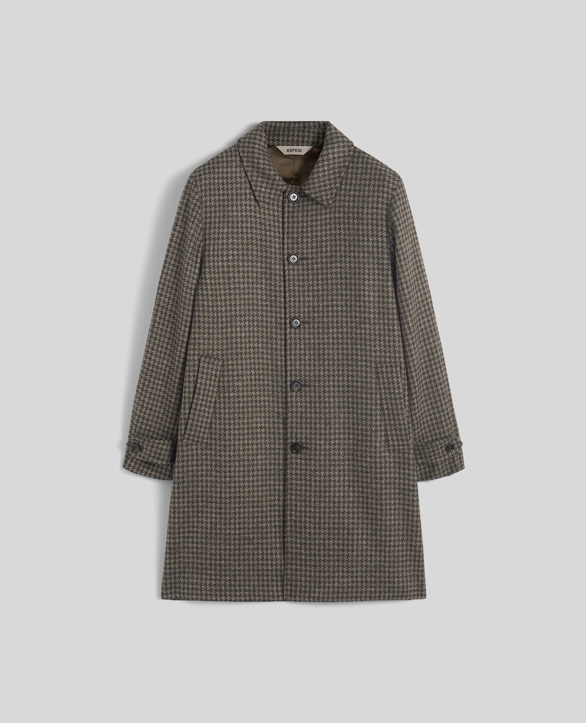 CAPPOTTO PASCAL IN PIED-DE-POULE IN LANA-MILITARE-MILITARY-MILITAR-MILITAR-MILITAIRE