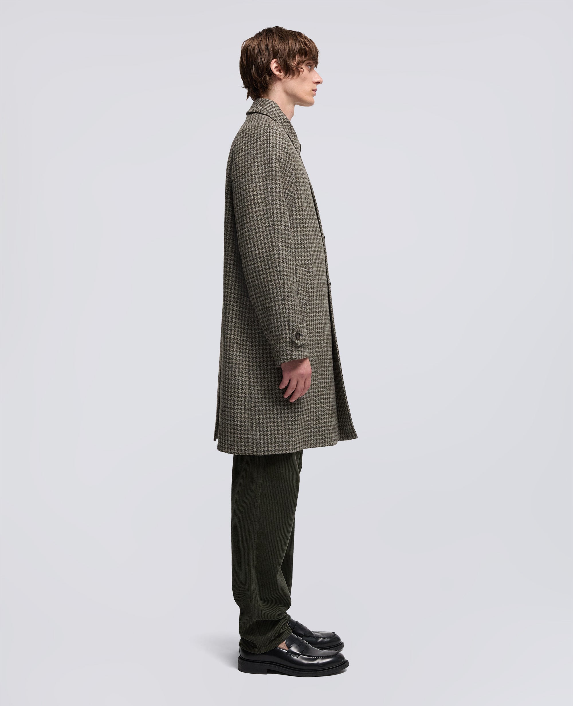 CAPPOTTO PASCAL IN PIED-DE-POULE IN LANA-MILITARE-MILITARY-MILITAR-MILITAR-MILITAIRE