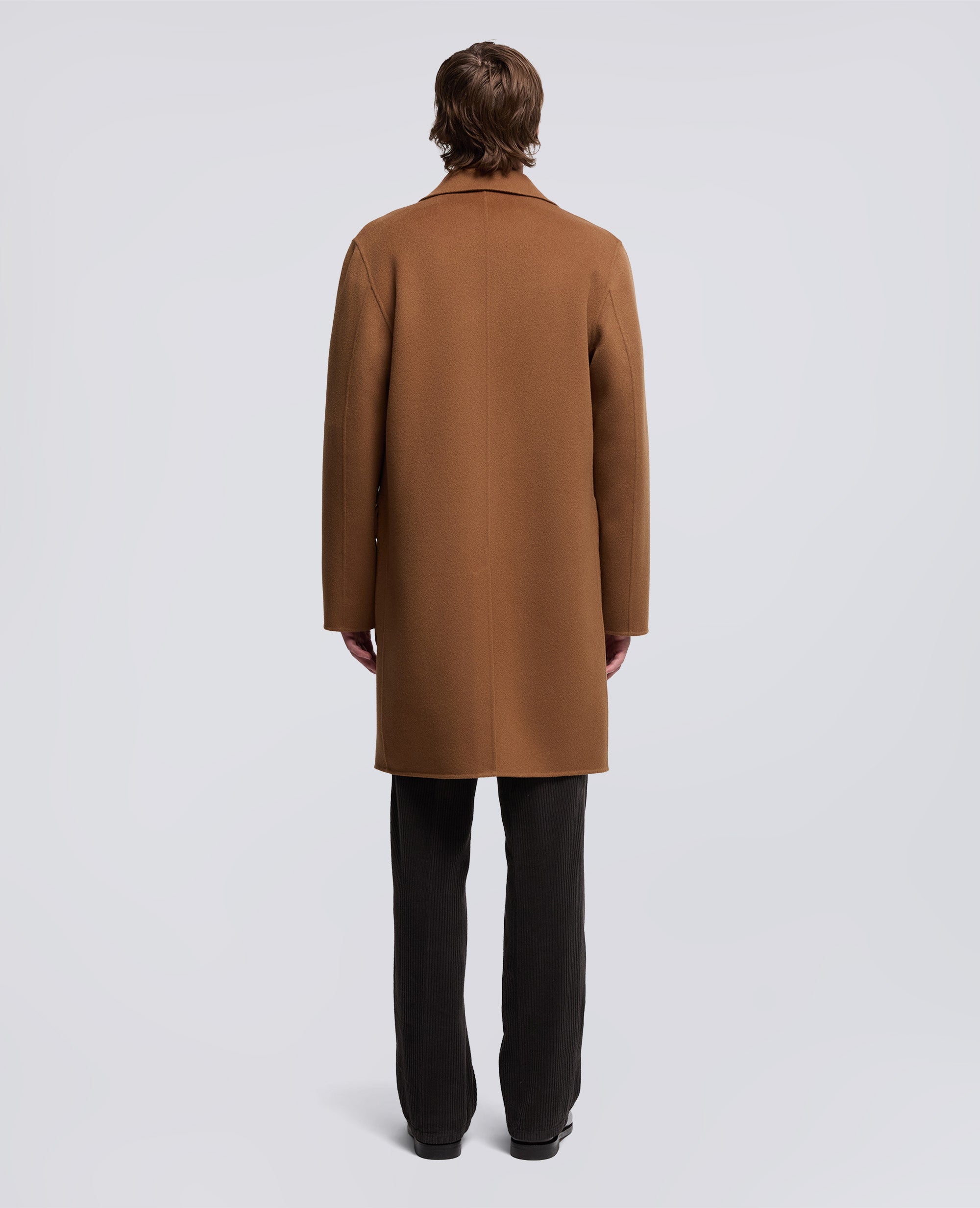 CAPPOTTO FRANZ IN DOUBLE DI LANA-CAMMELLO-CAMEL-CAMELLO-KAMEL-CAMEL