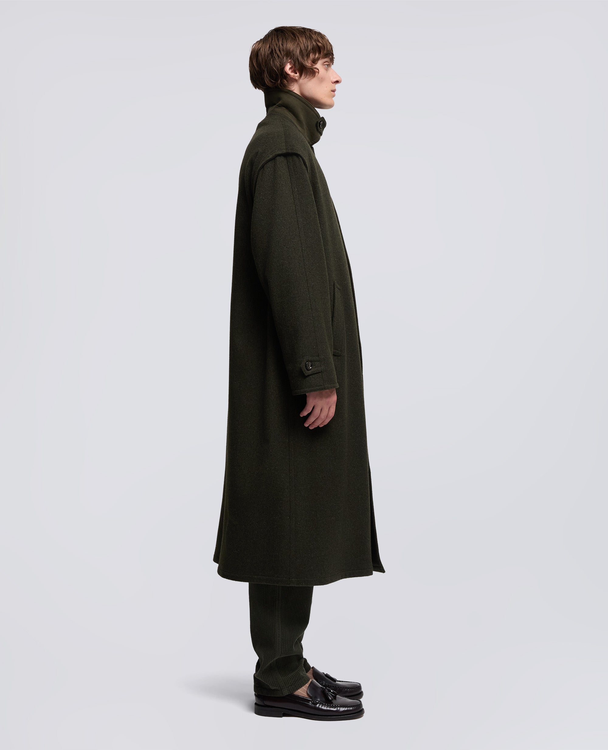 CAPPOTTO ERNEST IN LANA VERGINE E ALPACA-MILITARE-MILITARY-MILITAR-MILITAR-MILITAIRE