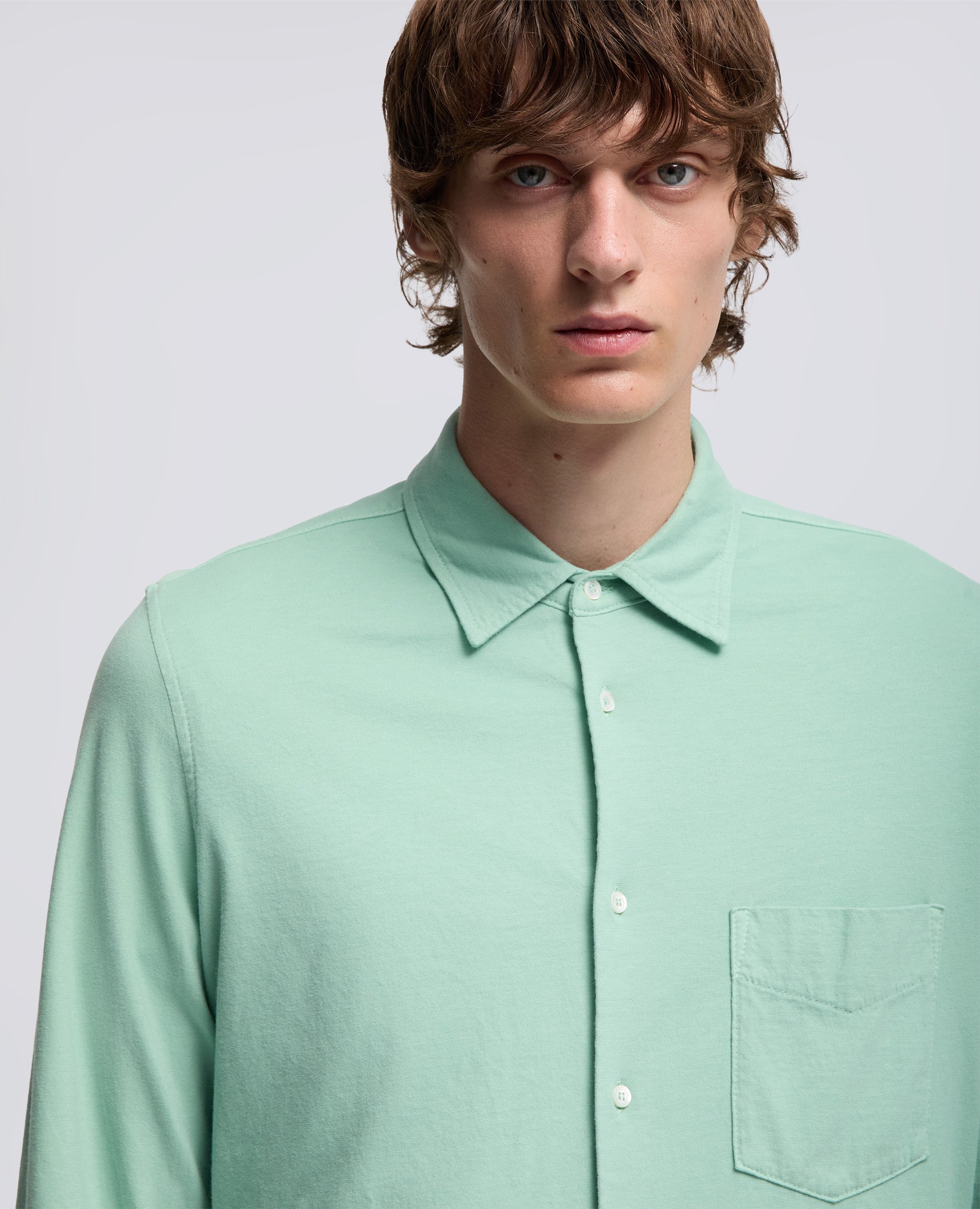 CAMICIA IN JERSEY VELLUTATO-MENTA-MINT-MENTA-MENTA-MENTA