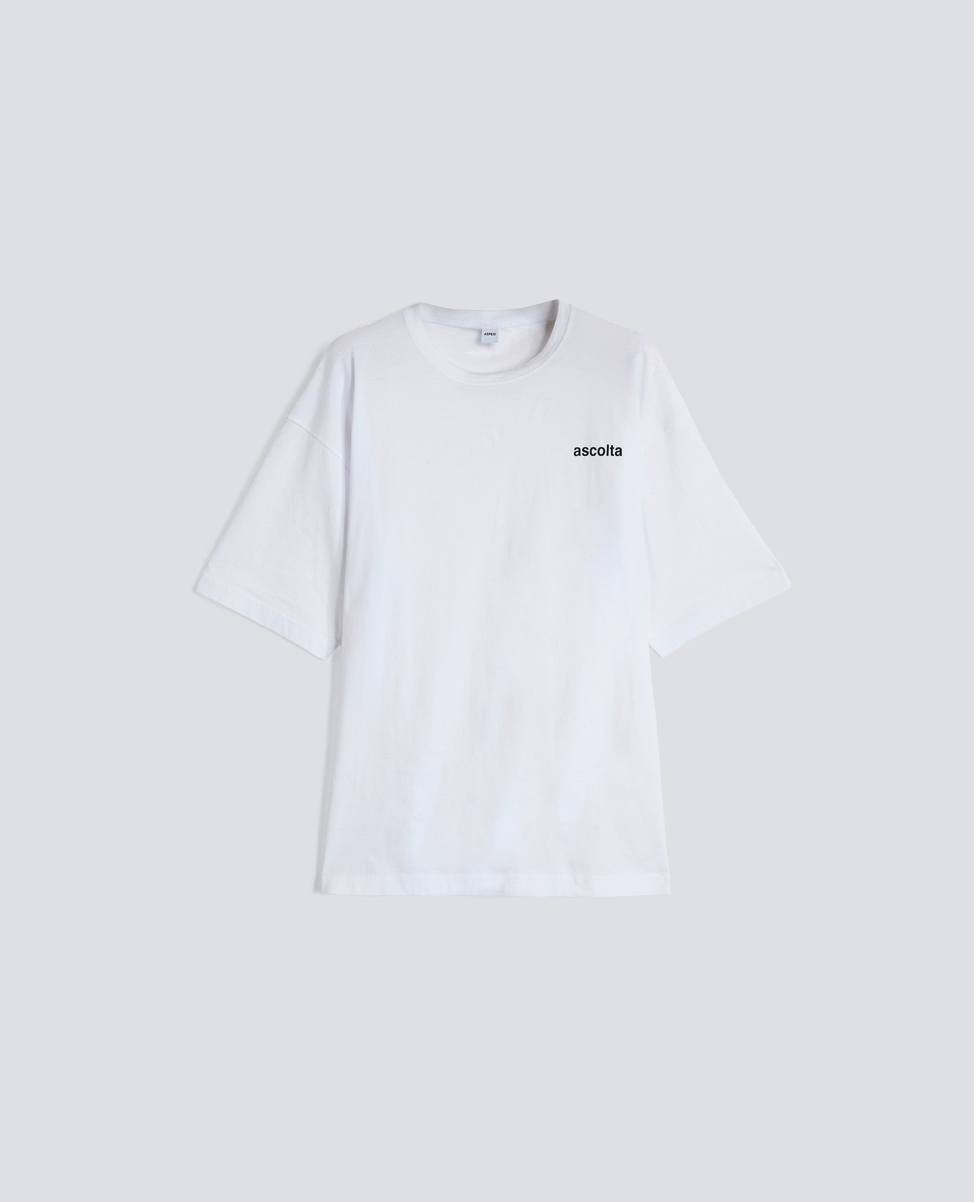 T-SHIRT GIROCOLLO IN COTONE-BIANCO-WHITE-BLANCO-WEISS-BLANC