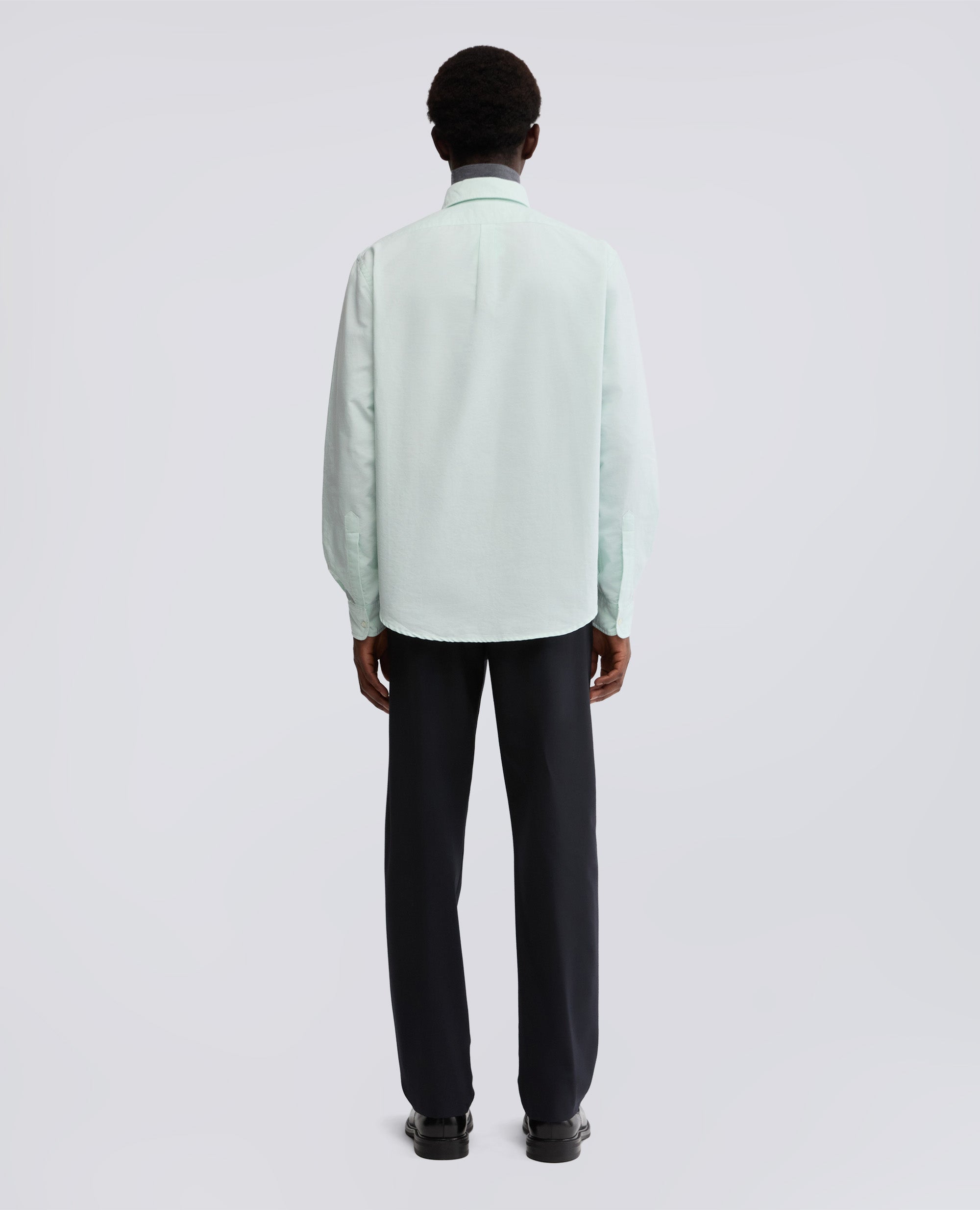 CAMICIA IN COTONE OXFORD CON COLLO BUTTON DOWN-ACQUA-AQUAMARINE-AGUA-AQUAMARINBLAU-AIGUE-MARINE