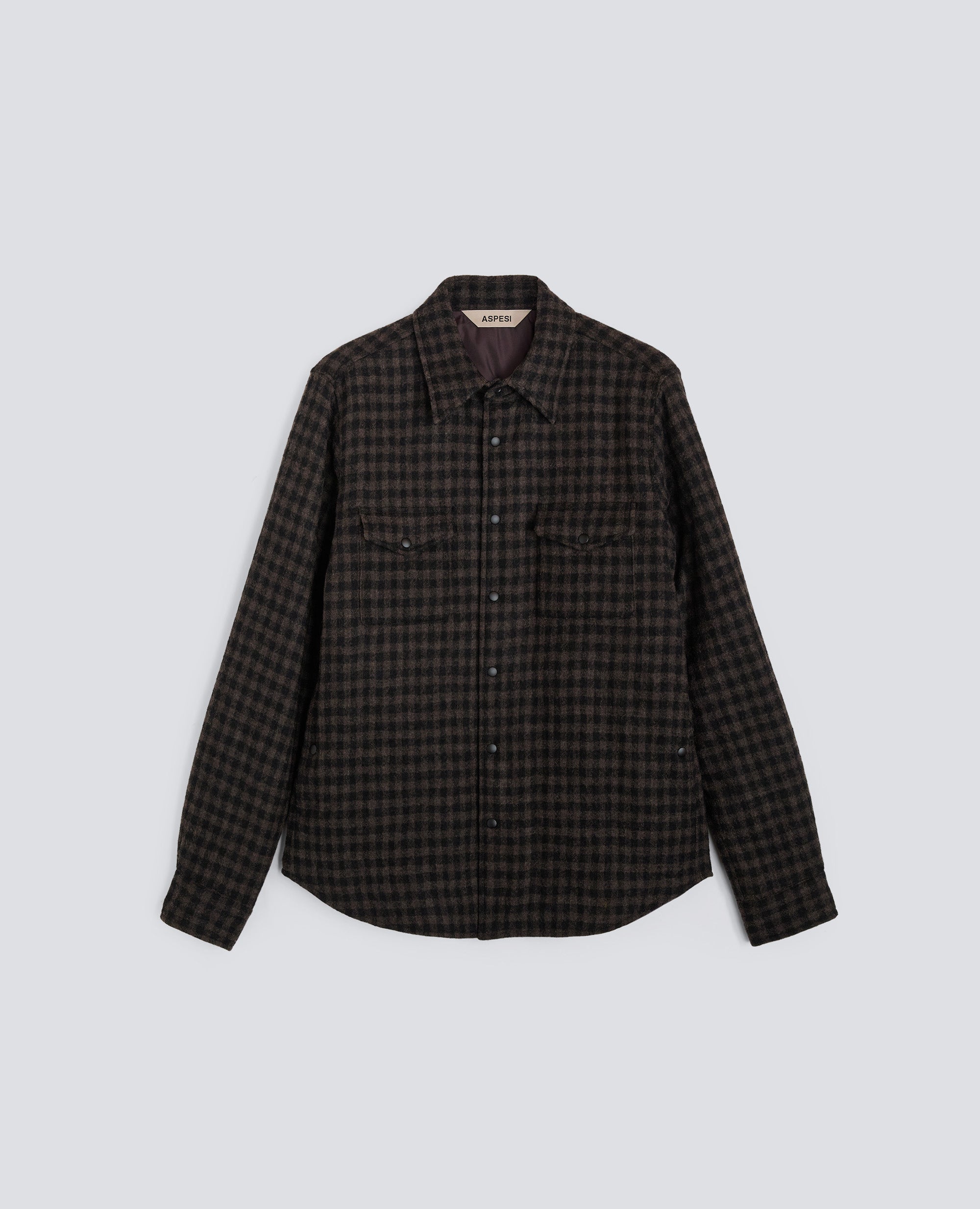 CAMICIA DOPPIA-CHECK MARRONE-BROWN CHECK-CHECK MARRON-KARIERT BRAUN-MARRON CARREAUX