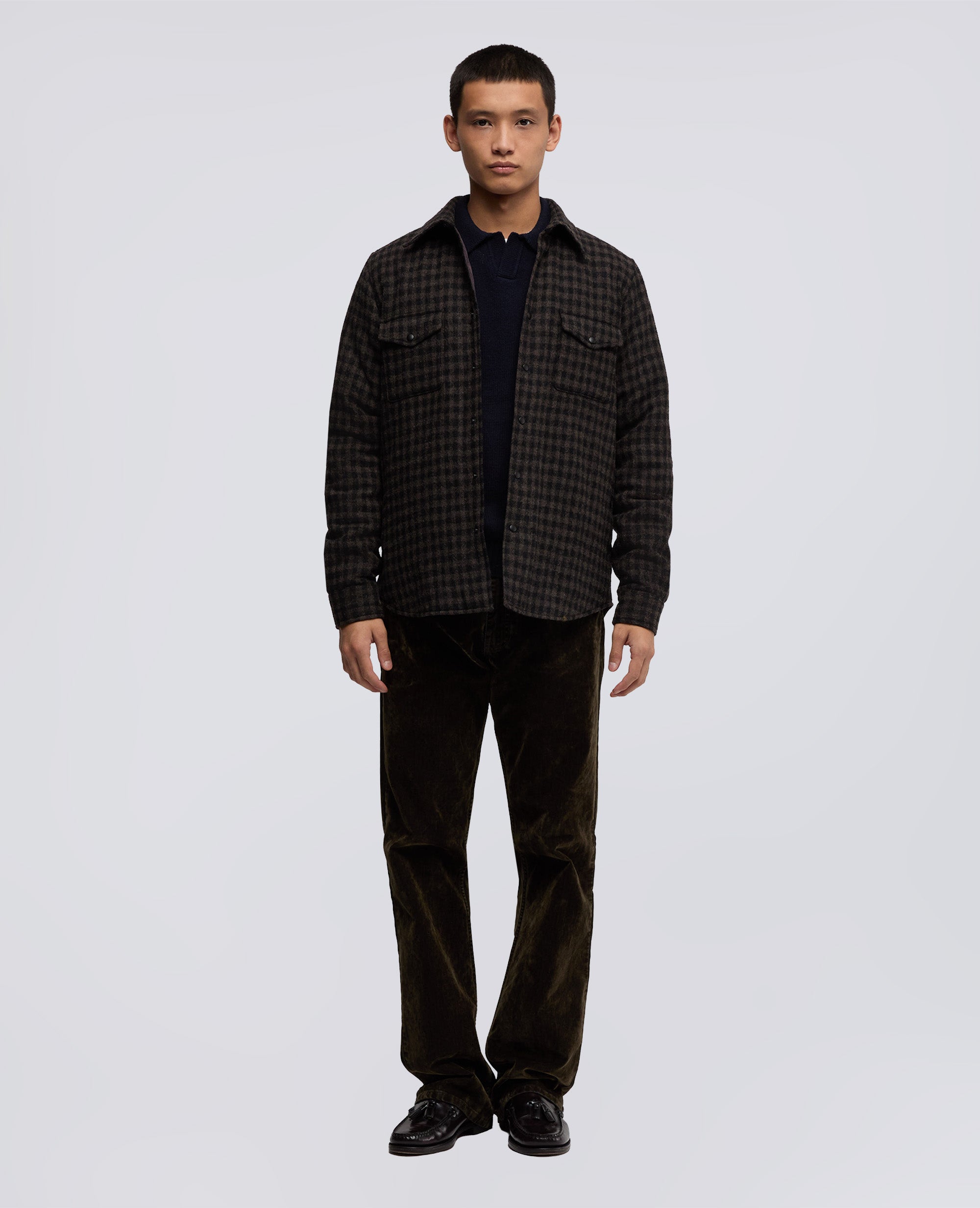 CAMICIA DOPPIA-CHECK MARRONE-BROWN CHECK-CHECK MARRON-KARIERT BRAUN-MARRON CARREAUX