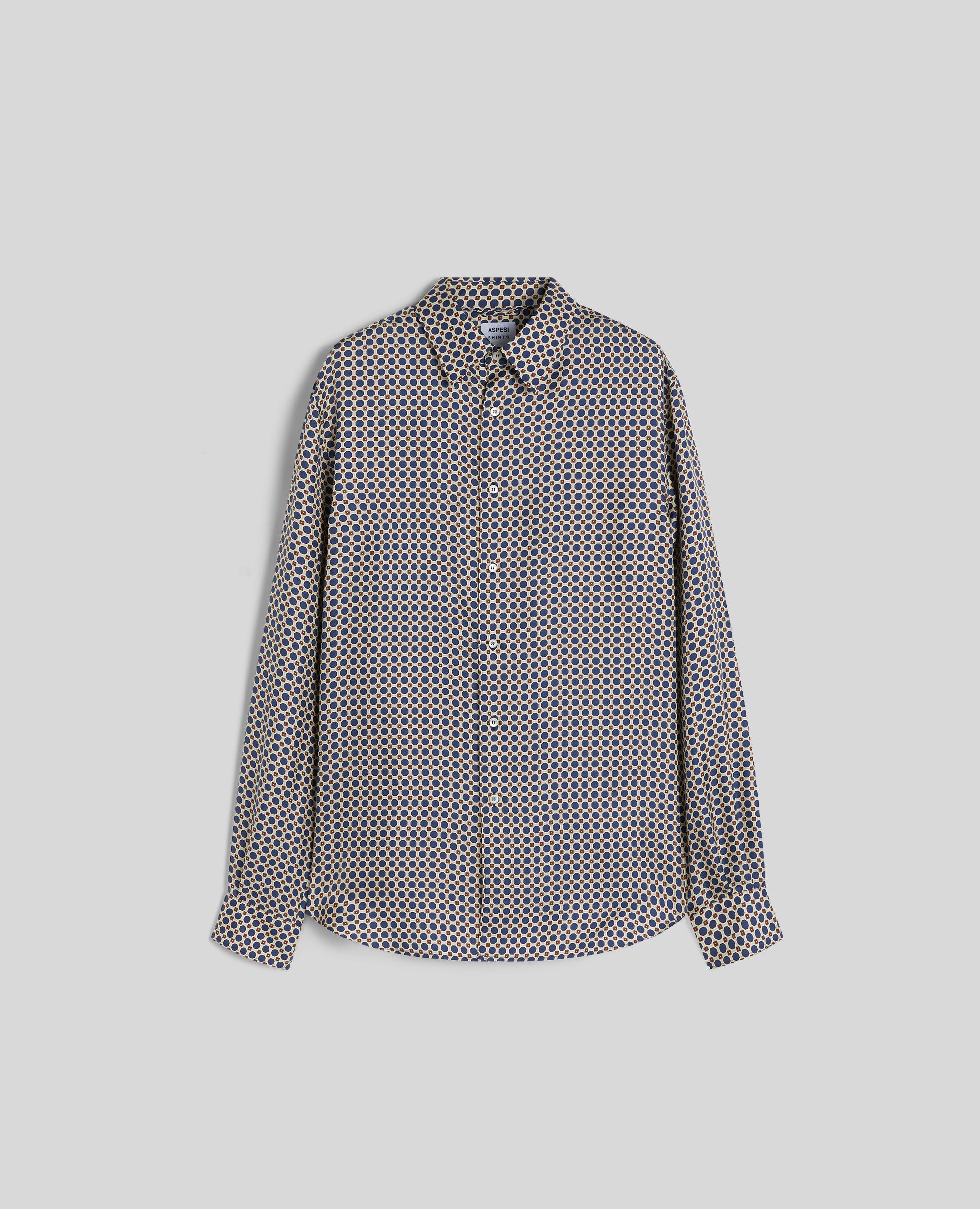 CAMICIA COMMA IN TWILL DI SETA-BLU-BLUE-AZUL-BLAU-BLEU