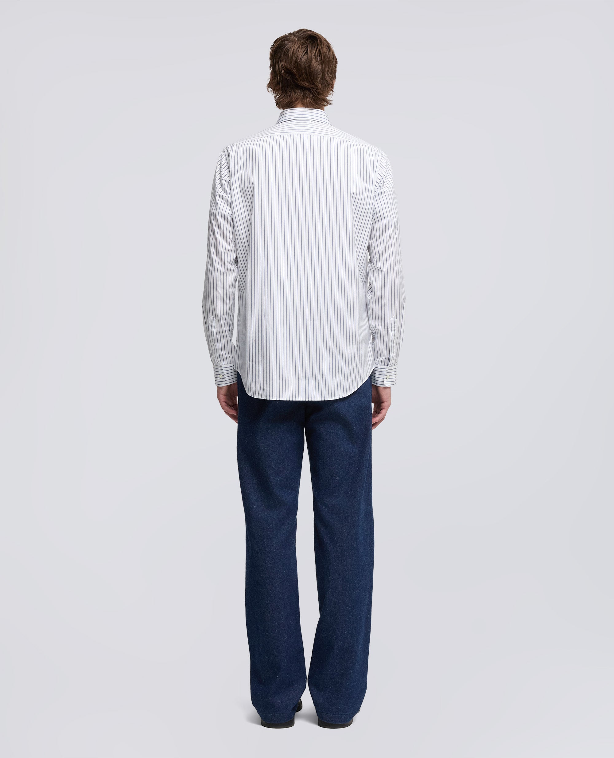 CAMICIA COMMA-RIGA BLU-BLUE STRIPE-RAYA AZUL OSCURO-BLAUE STREIFEN-RAYURES BLEUES