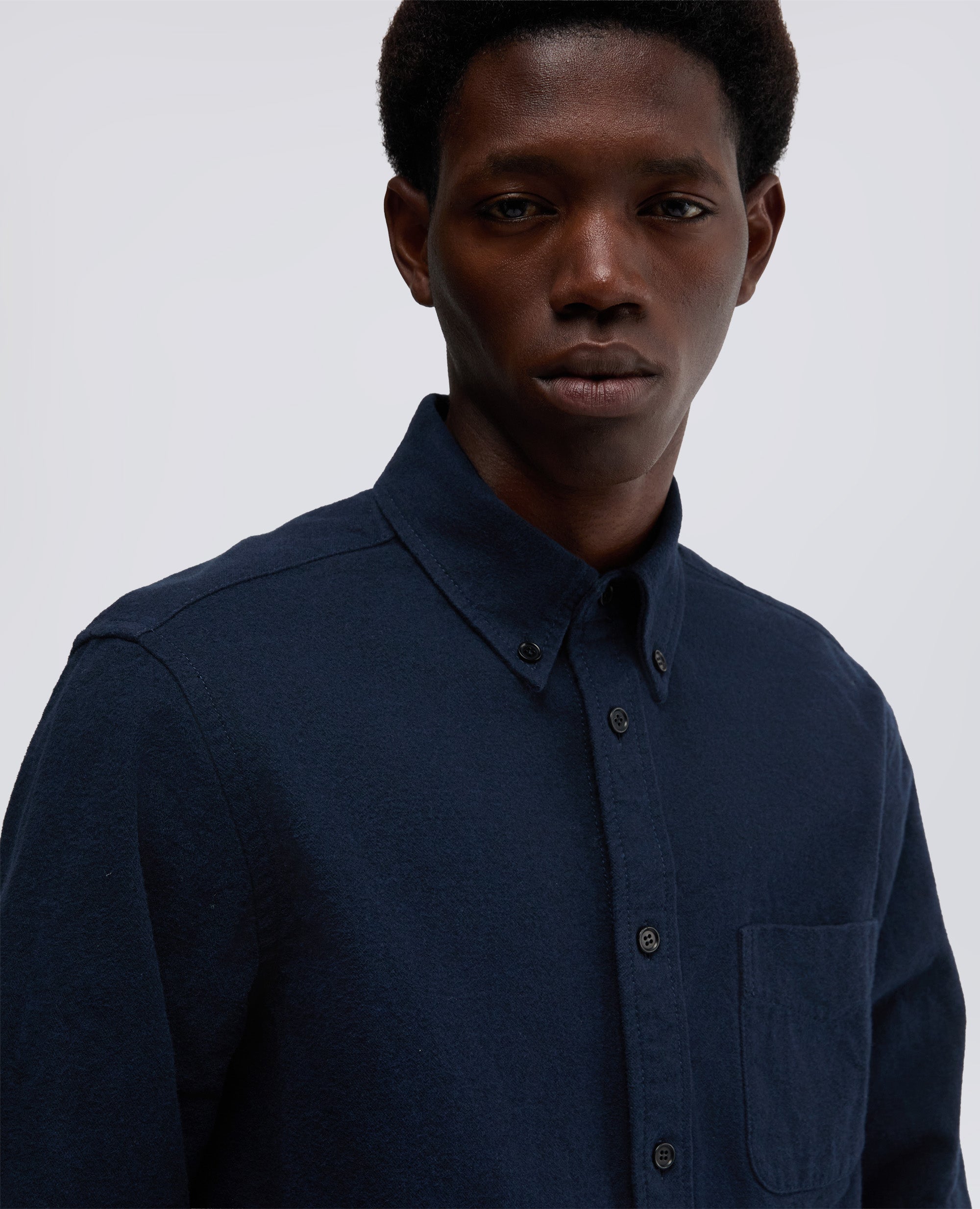 CAMICIA DROPS IN TWILL DI COTONE-NAVY-NAVY-AZUL MARINO-NAVY-NAVY