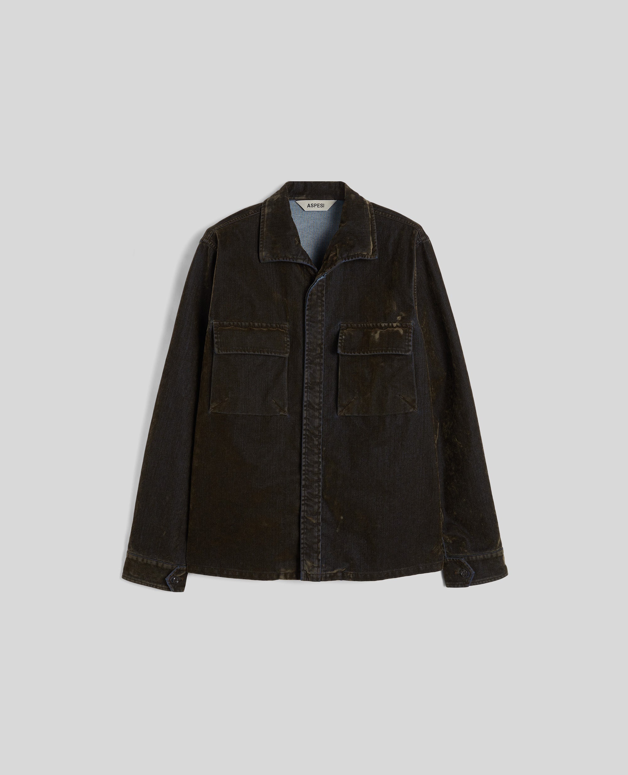 CAMICIA MILITARE IN DENIM-MILITARE-MILITARY-MILITAR-MILITAR-MILITAIRE