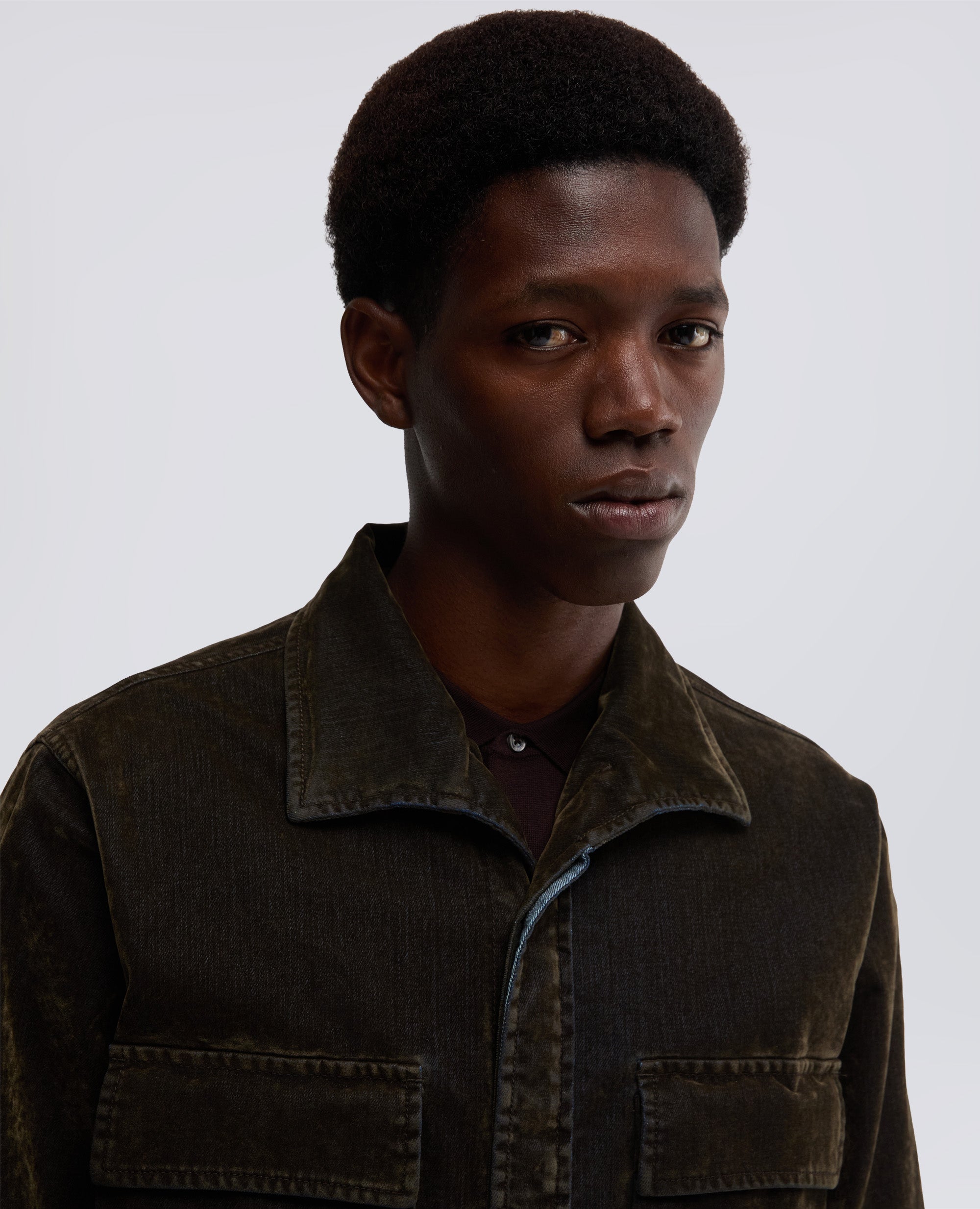 CAMICIA MILITARE IN DENIM-MILITARE-MILITARY-MILITAR-MILITAR-MILITAIRE