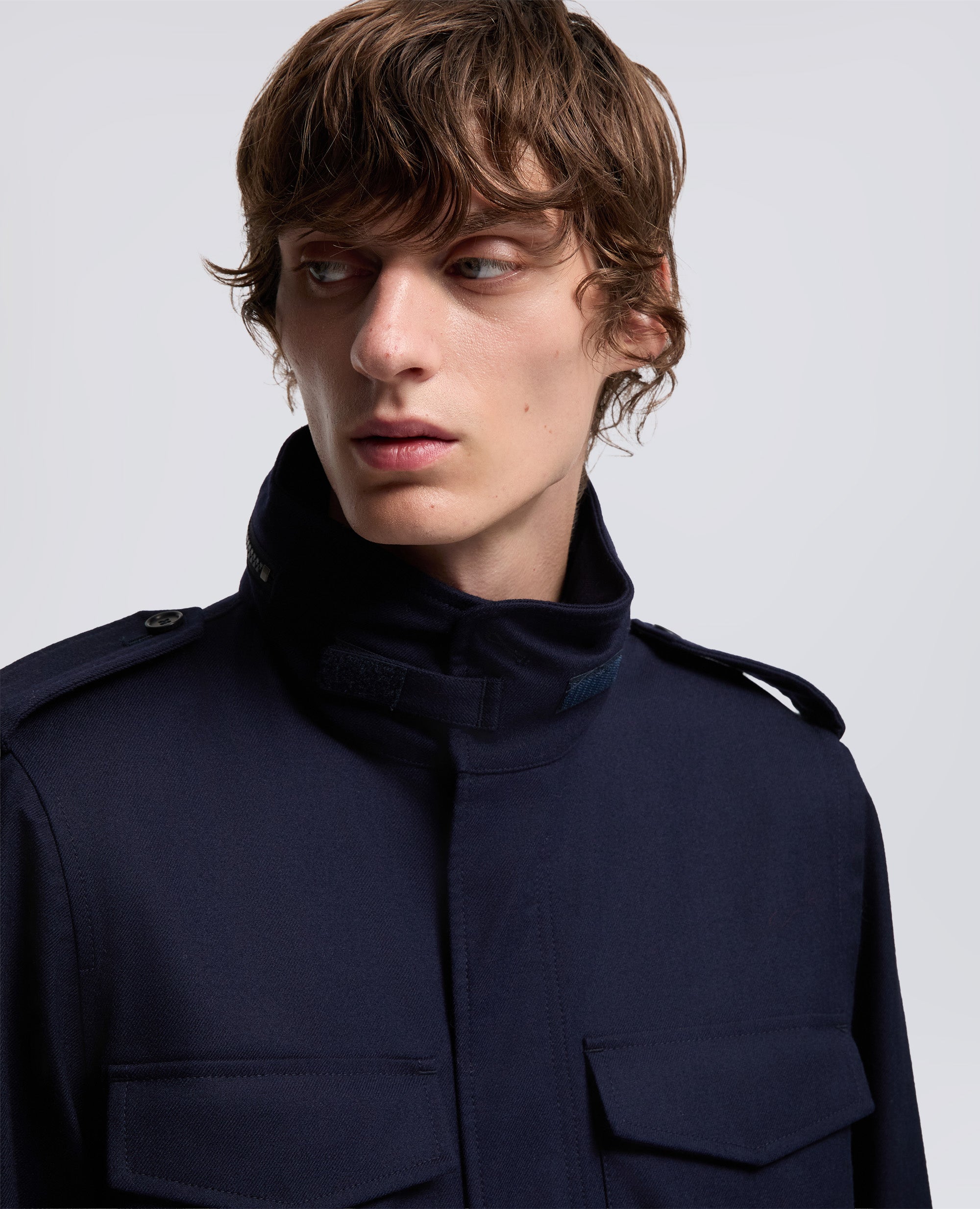 MINI FIELD JACKET COT IN LANA-NAVY-NAVY-AZUL MARINO-NAVY-NAVY