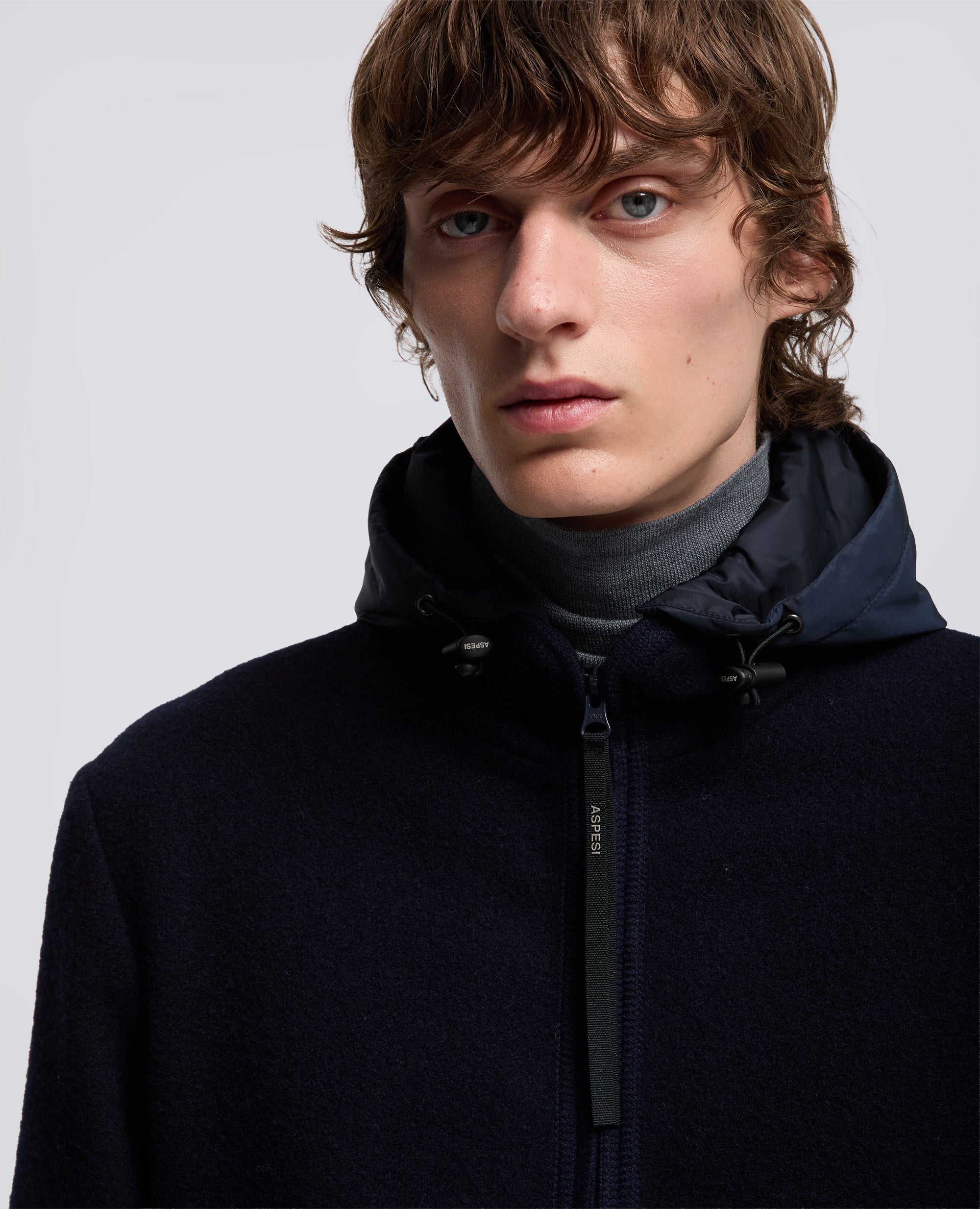 GIUBBOTTO WERNER IN LANA SHETLAND-NAVY-NAVY-AZUL MARINO-NAVY-NAVY