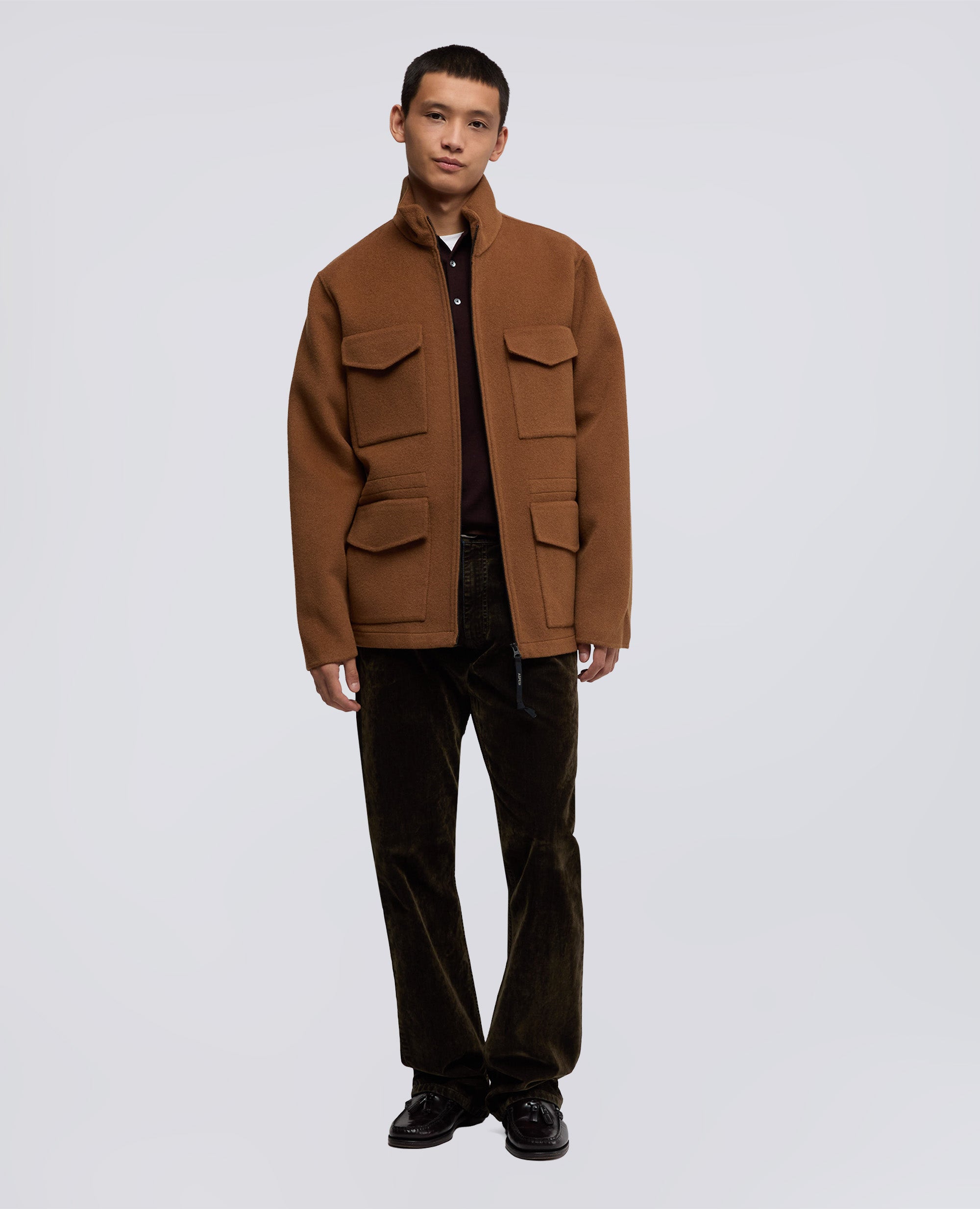 FIELD JACKET NELSON IN DOUBLE DI LANA-CAMMELLO-CAMEL-CAMELLO-KAMEL-CAMEL