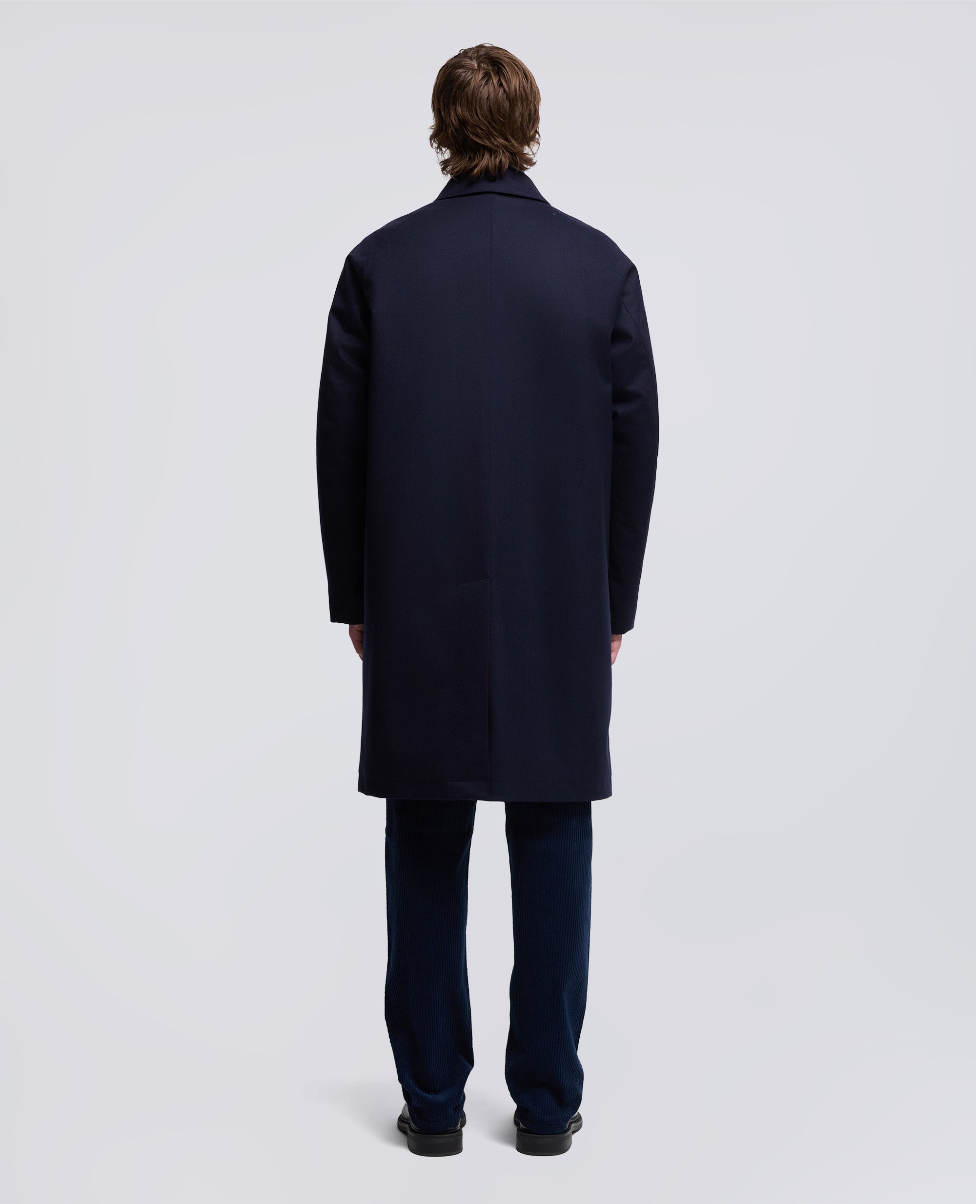 IMPERMEABILE WRIGHT IN TWILL DI LANA-NAVY-NAVY-AZUL MARINO-NAVY-NAVY