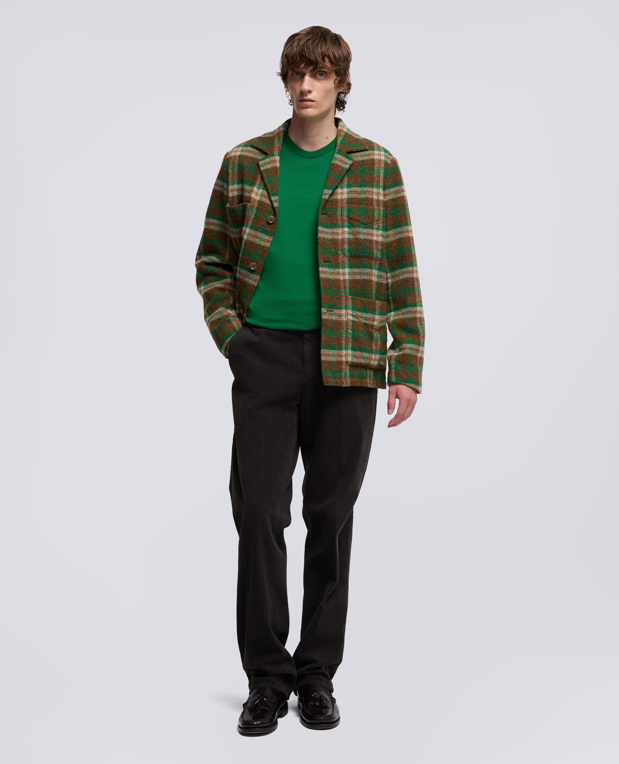 OVERSHIRT FANDANGO WINT IN LANA SHETLAND-CHECK VERDE-GREEN CHECK-CUADROS VERDES-GRUNES KAROMUSTER-CARREAUX VERTS
