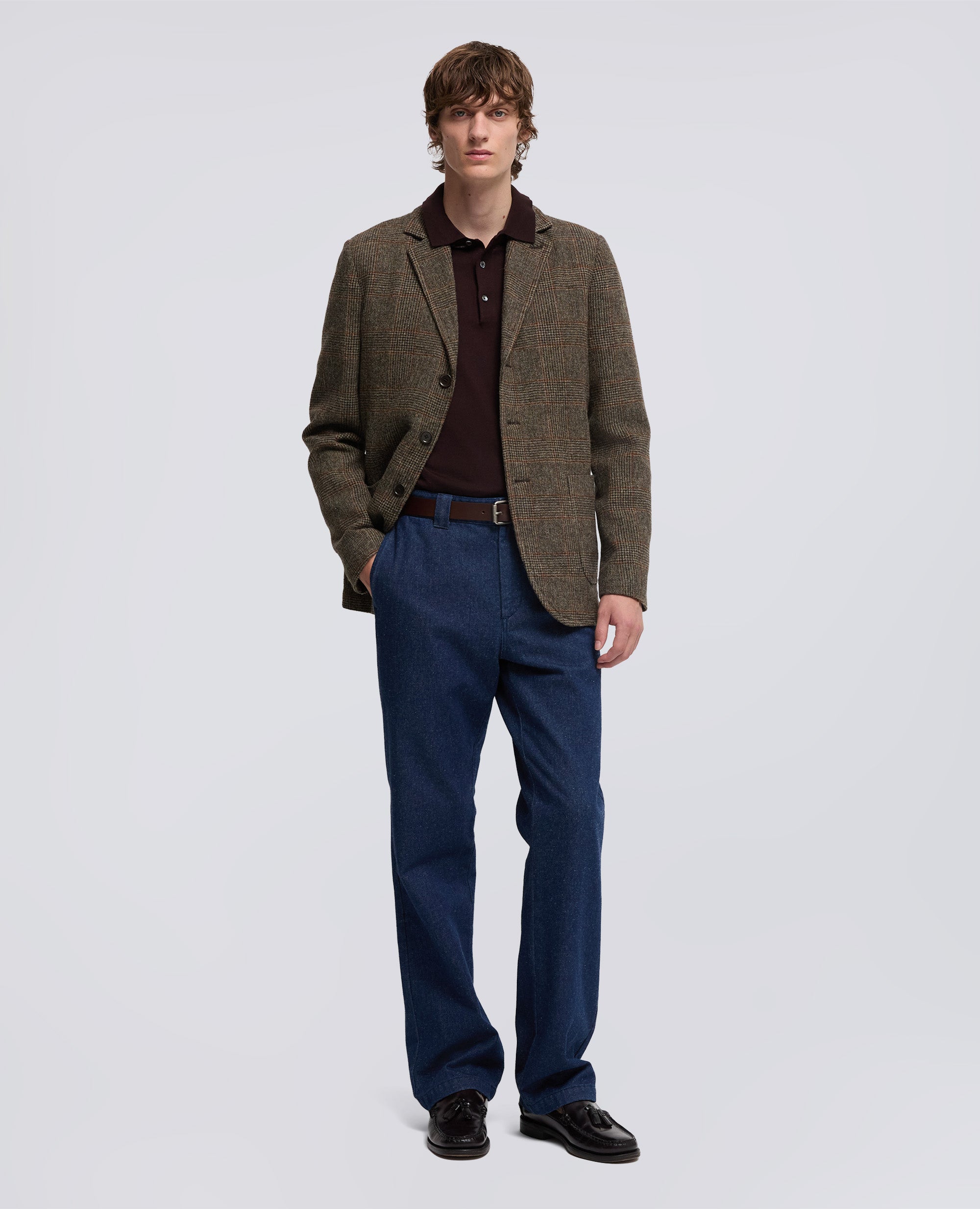 BLAZER ISAAC IN LANA SHETLAND-CHECK MARRONE-BROWN CHECK-CHECK MARRON-KARIERT BRAUN-MARRON CARREAUX