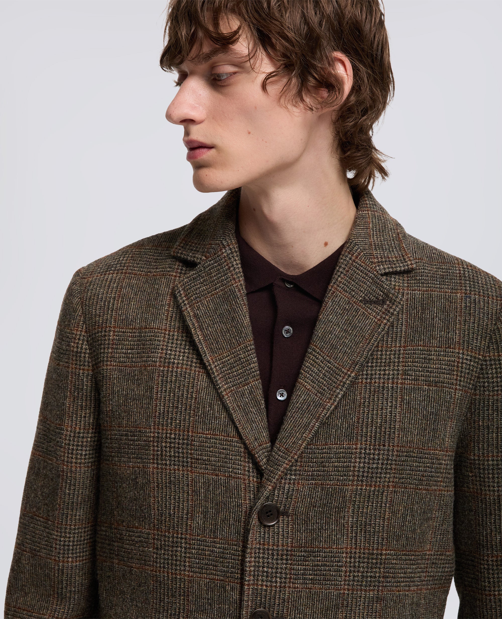 BLAZER ISAAC IN LANA SHETLAND-CHECK MARRONE-BROWN CHECK-CHECK MARRON-KARIERT BRAUN-MARRON CARREAUX