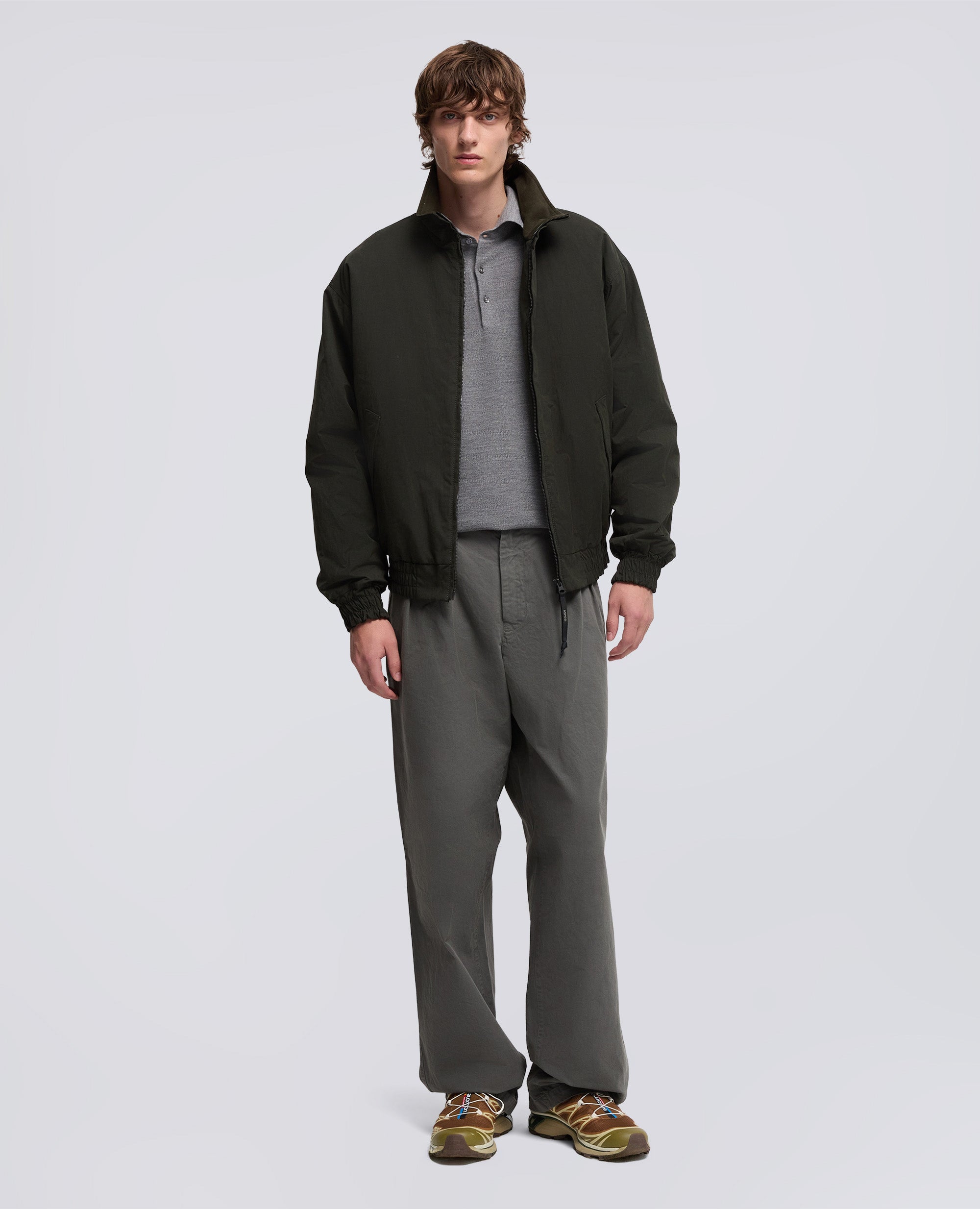 PANTALONE LEWIS IN GABARDINA DI COTONE CON PINCES-GRIGIO-GREY-GRIS-GRAU-GRIS