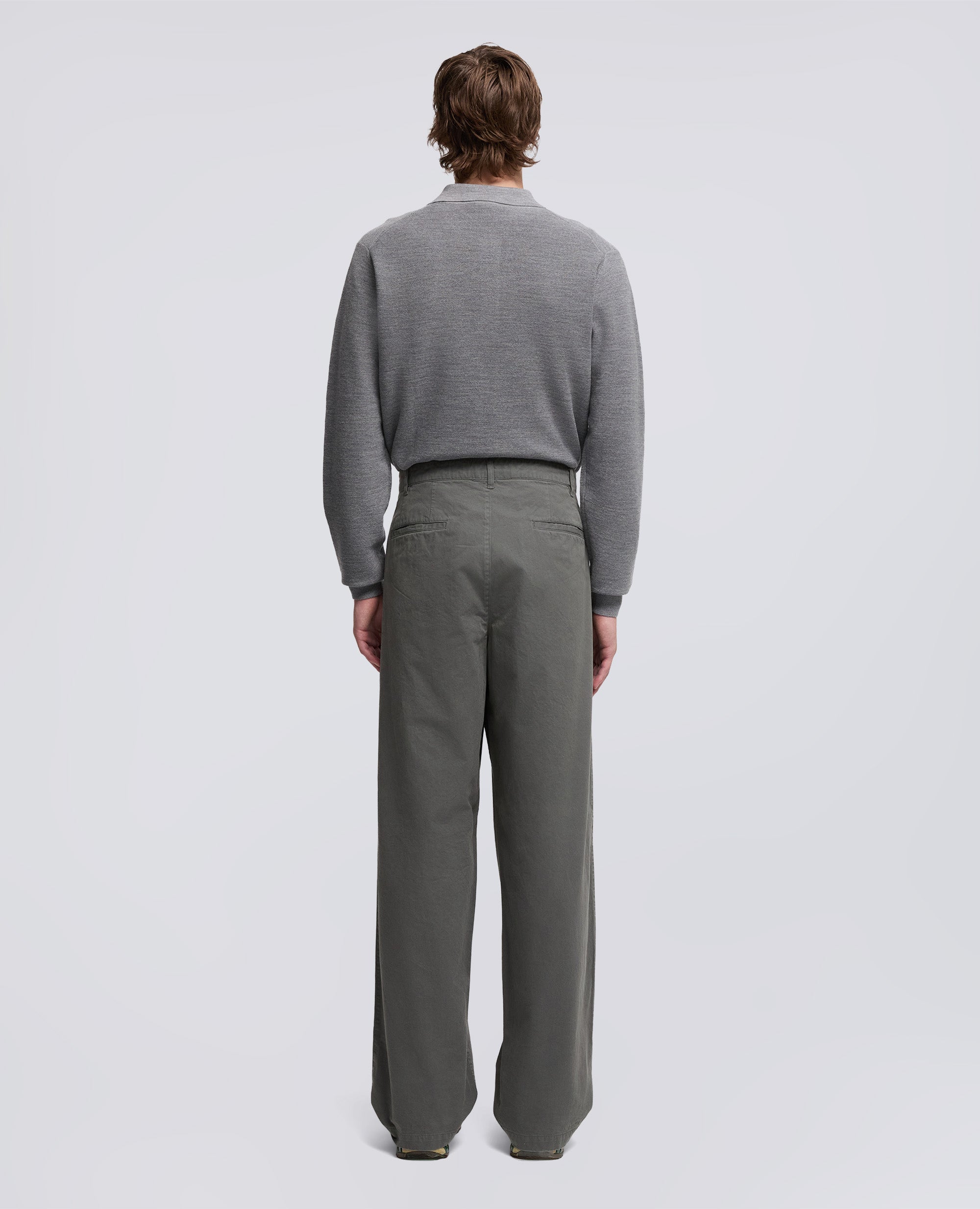 PANTALONE LEWIS IN GABARDINA DI COTONE CON PINCES-GRIGIO-GREY-GRIS-GRAU-GRIS