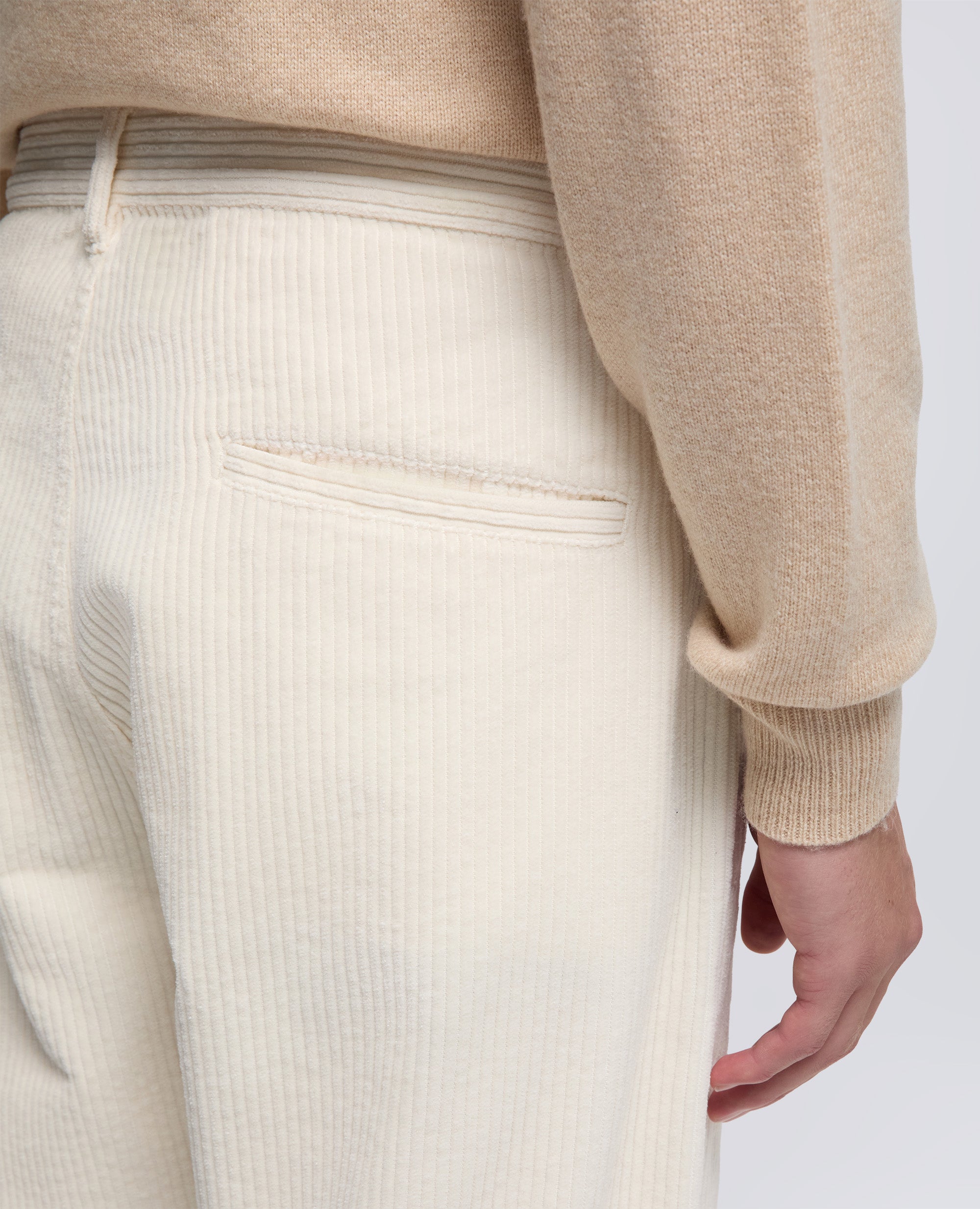 PANTALONE CHINO FUNZIONALE IN VELLUTO-NATURALE-NATURAL-NATURAL-NATURLICH-NATUREL