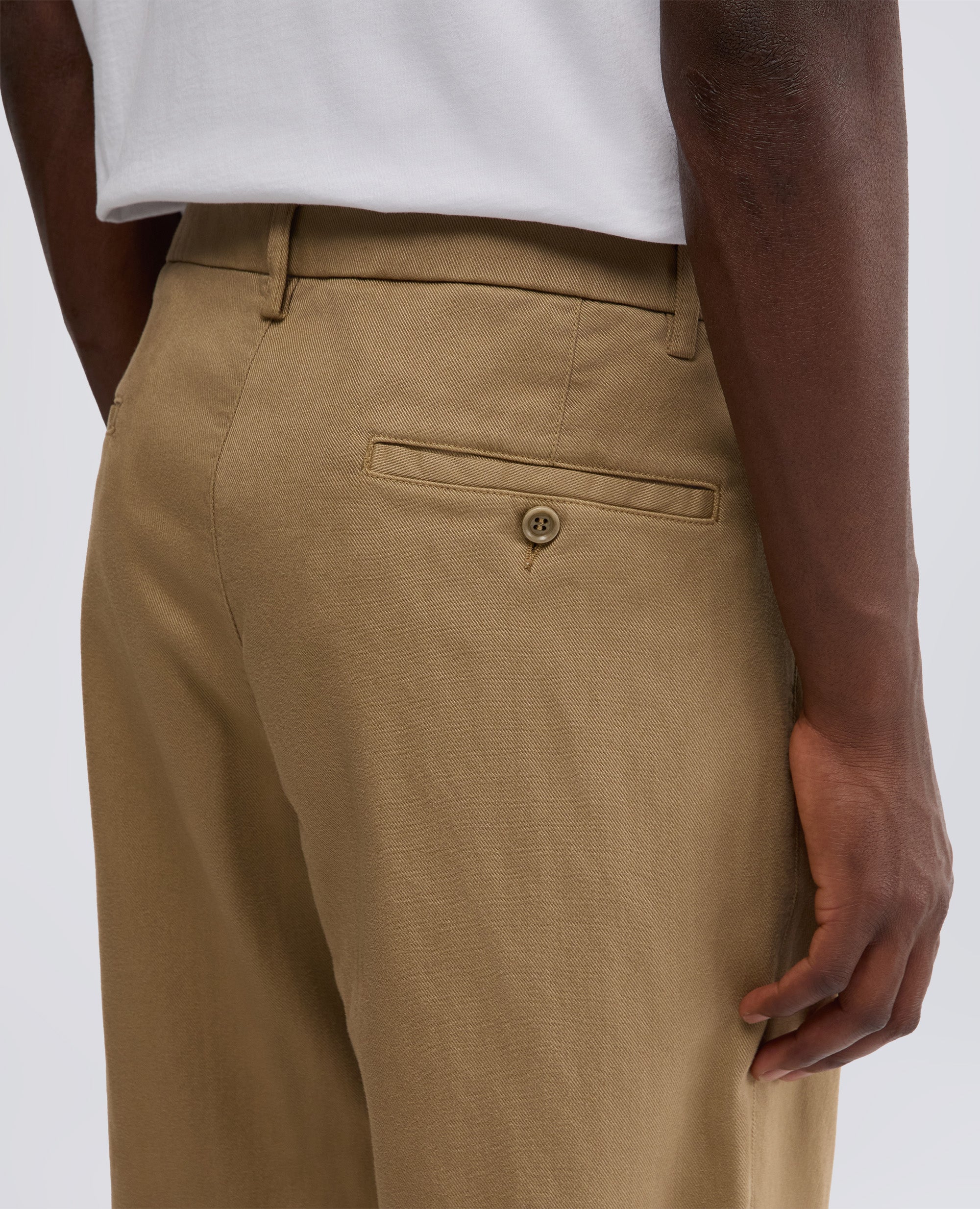 PANTALONE IN TWILL DI COTONE E LYOCELL-BEIGE-BEIGE-BEIS-BEIGE-BEIGE
