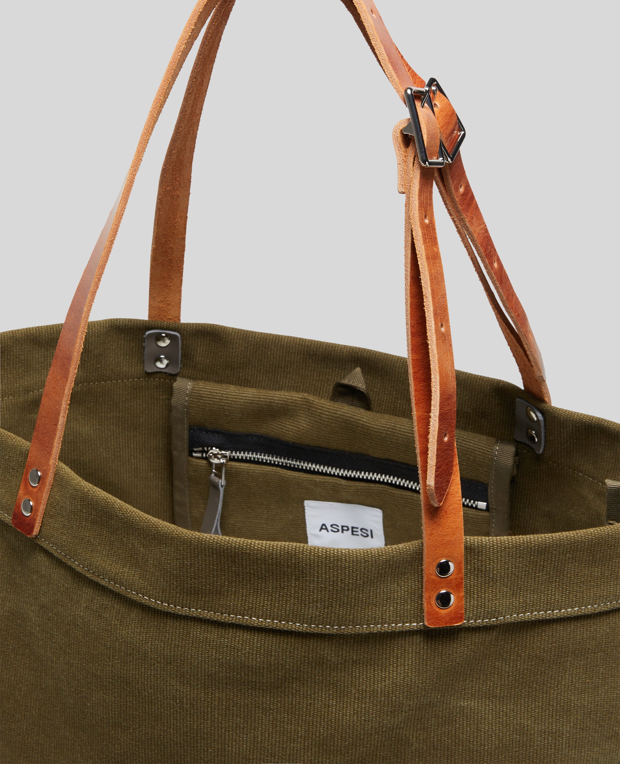 BORSA SHOPPER IN TELA DI COTONE-SALVIA-SAGE GREEN-ARENA-SALBEIGRUN-SAUGE