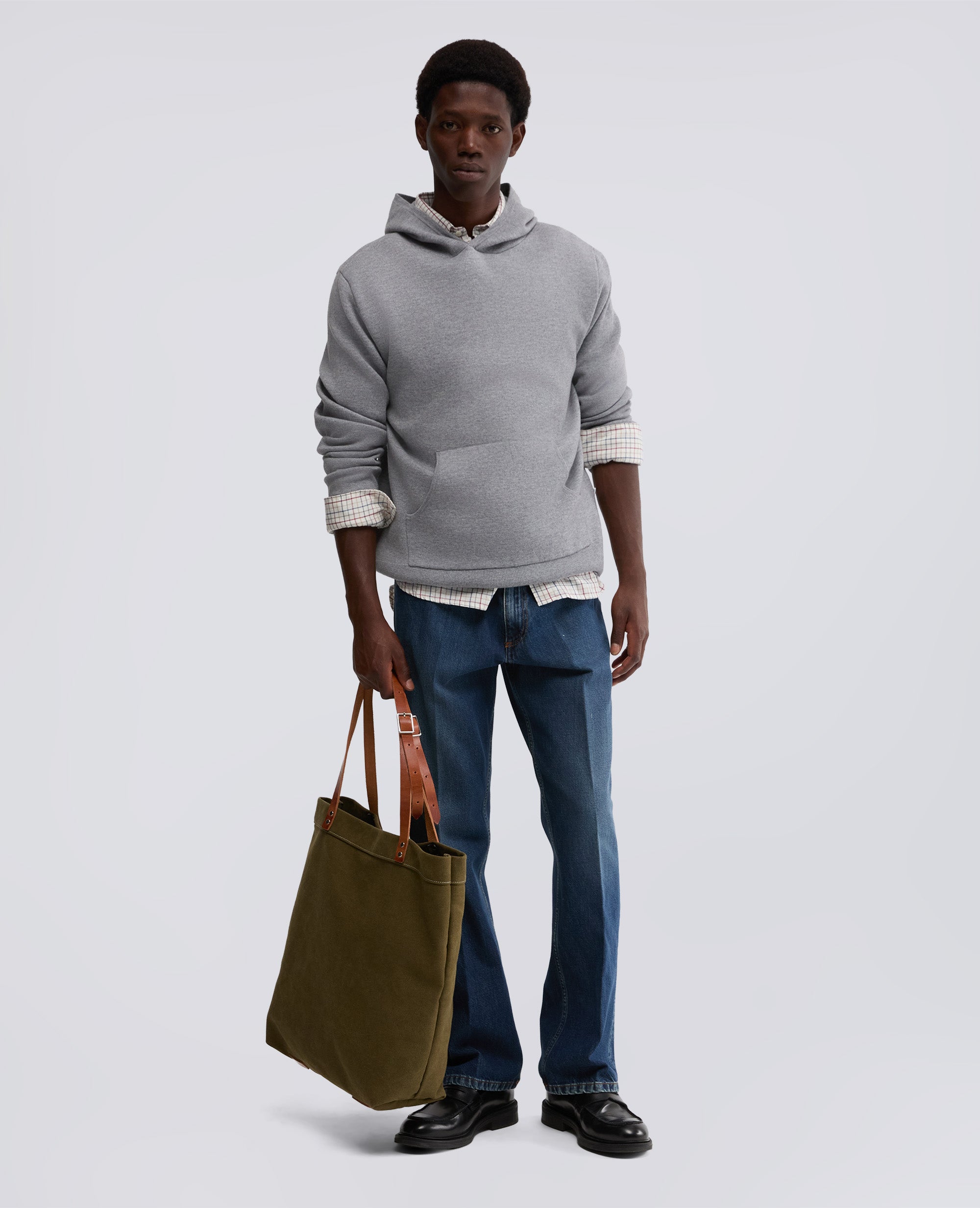 BORSA SHOPPER IN TELA DI COTONE-SALVIA-SAGE GREEN-ARENA-SALBEIGRUN-SAUGE