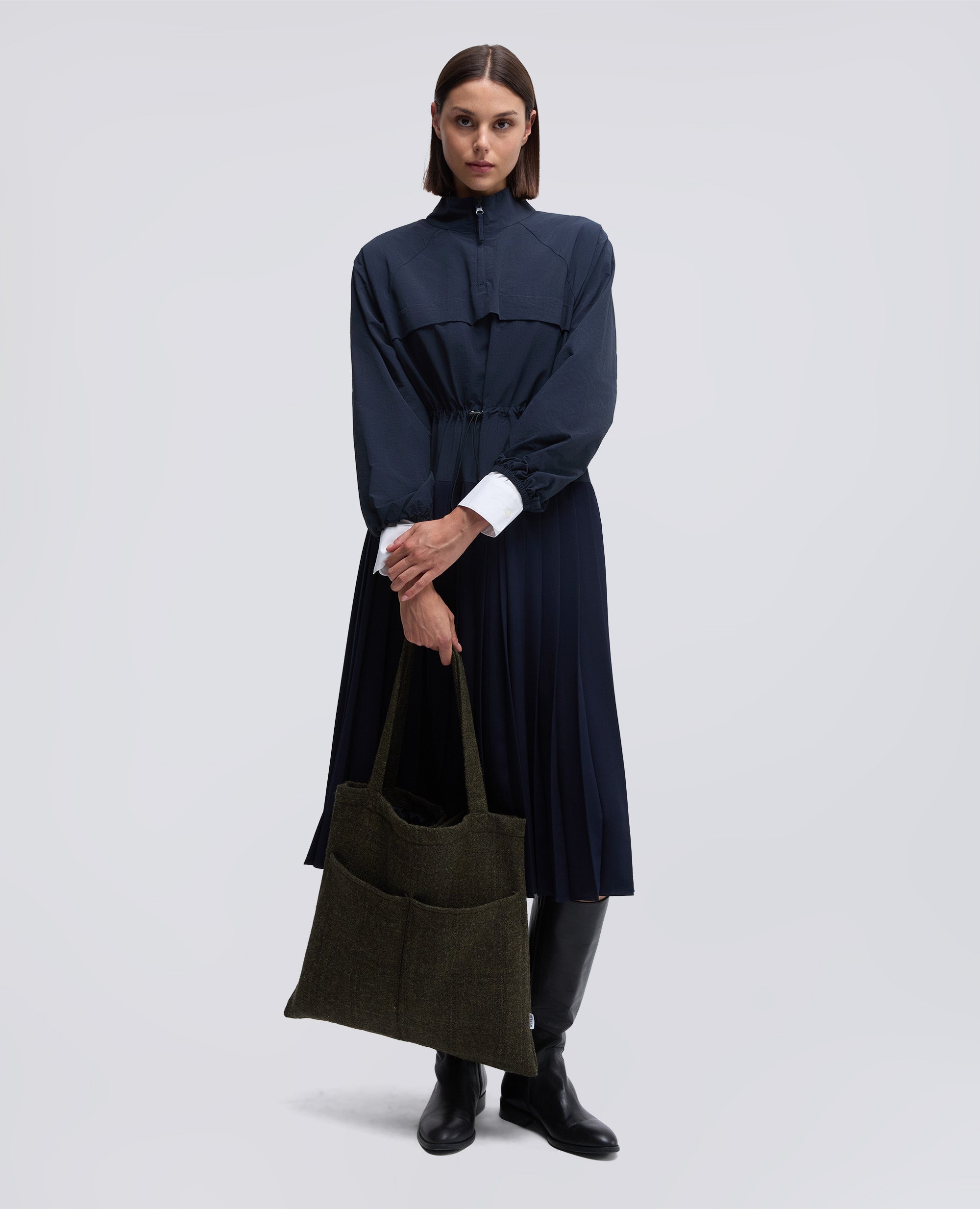 BORSA SHOPPER IN HARRIS TWEED-VERDONE-DARK GREEN-VERDER¢N-DUNKELGRUN-VERT FONCE