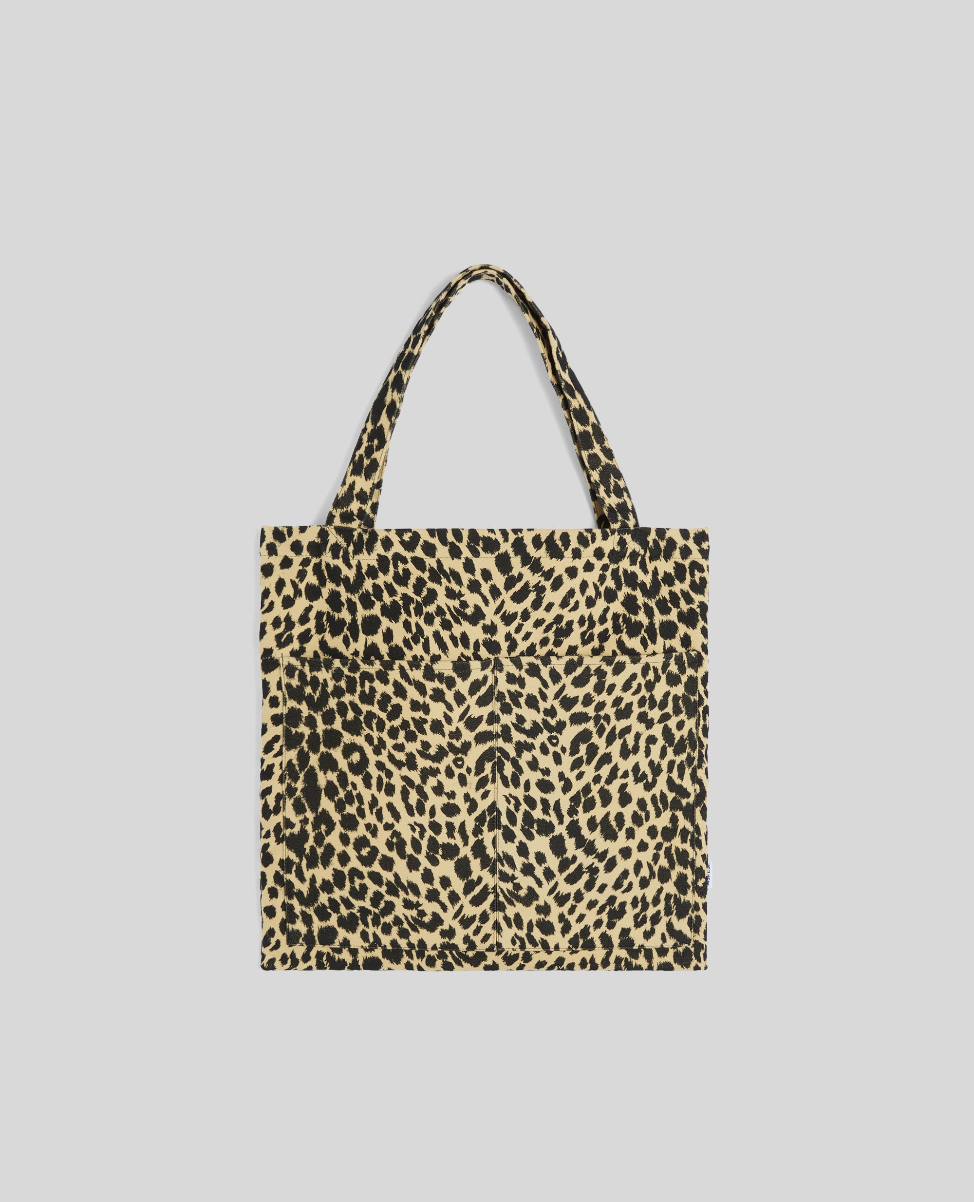 BORSA SHOPPER IN FUSTAGNO CON STAMPA LEOPARDO-MACULATO-MACULATO-MACULATO-MACULATO-MACULATO
