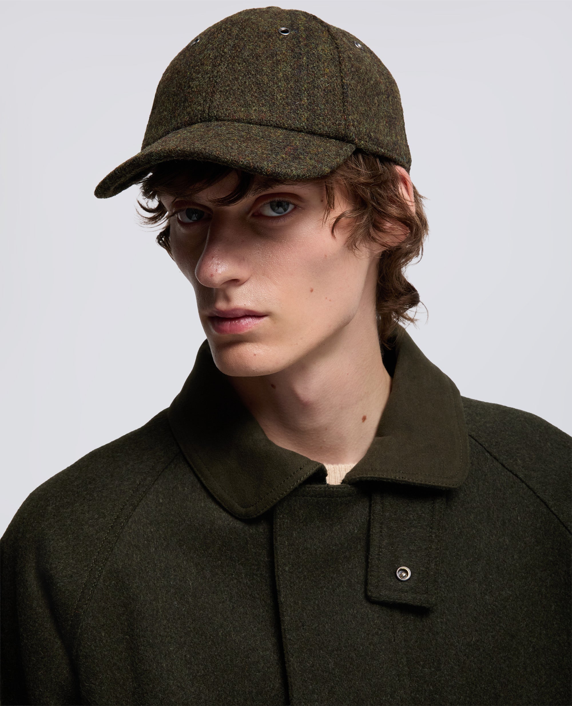 CAPPELLO IN HARRIS TWEED-VERDONE-DARK GREEN-VERDER¢N-DUNKELGRUN-VERT FONCE