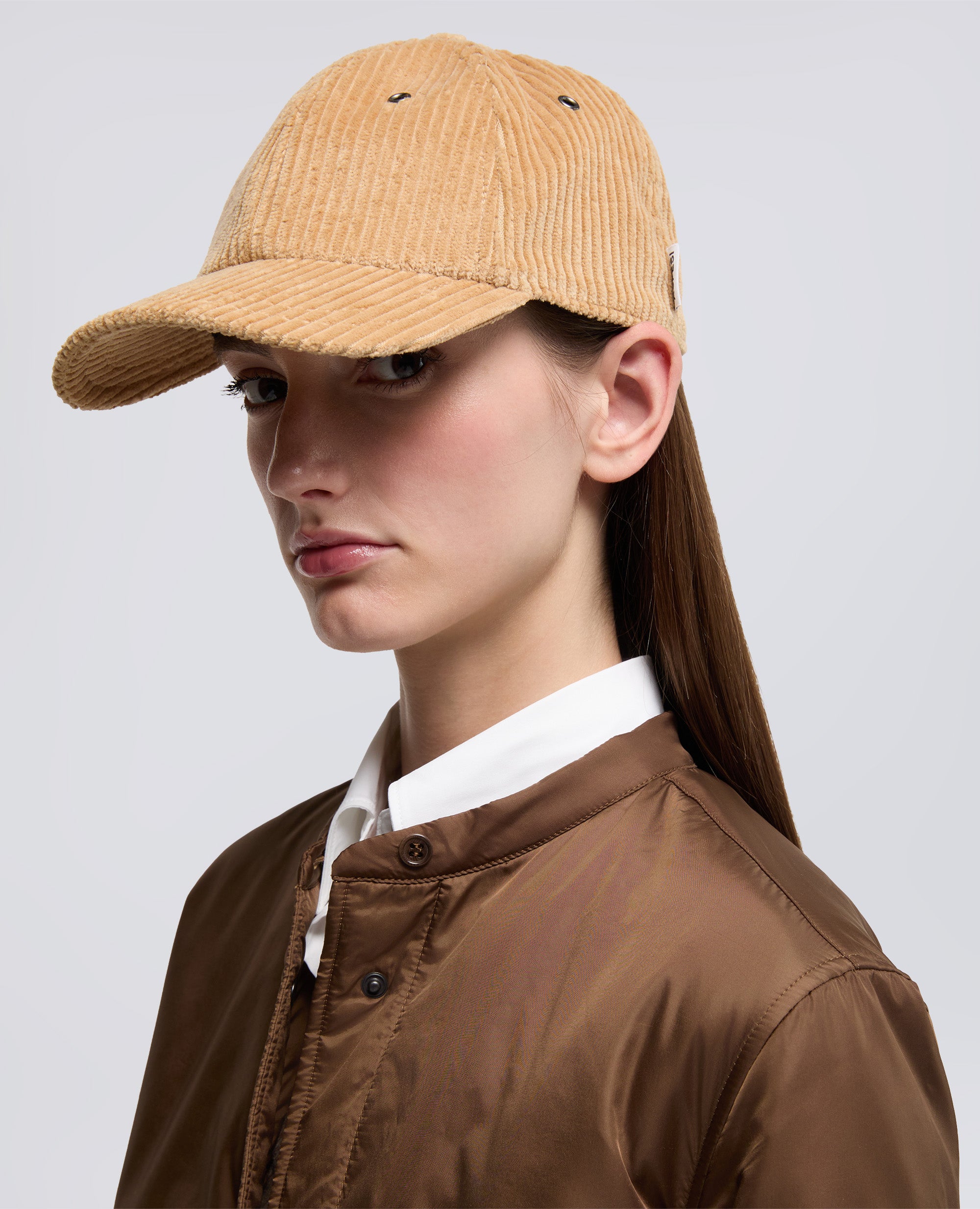 CAPPELLO IN VELLUTO A COSTE-CAMMELLO-CAMEL-CAMELLO-KAMEL-CAMEL