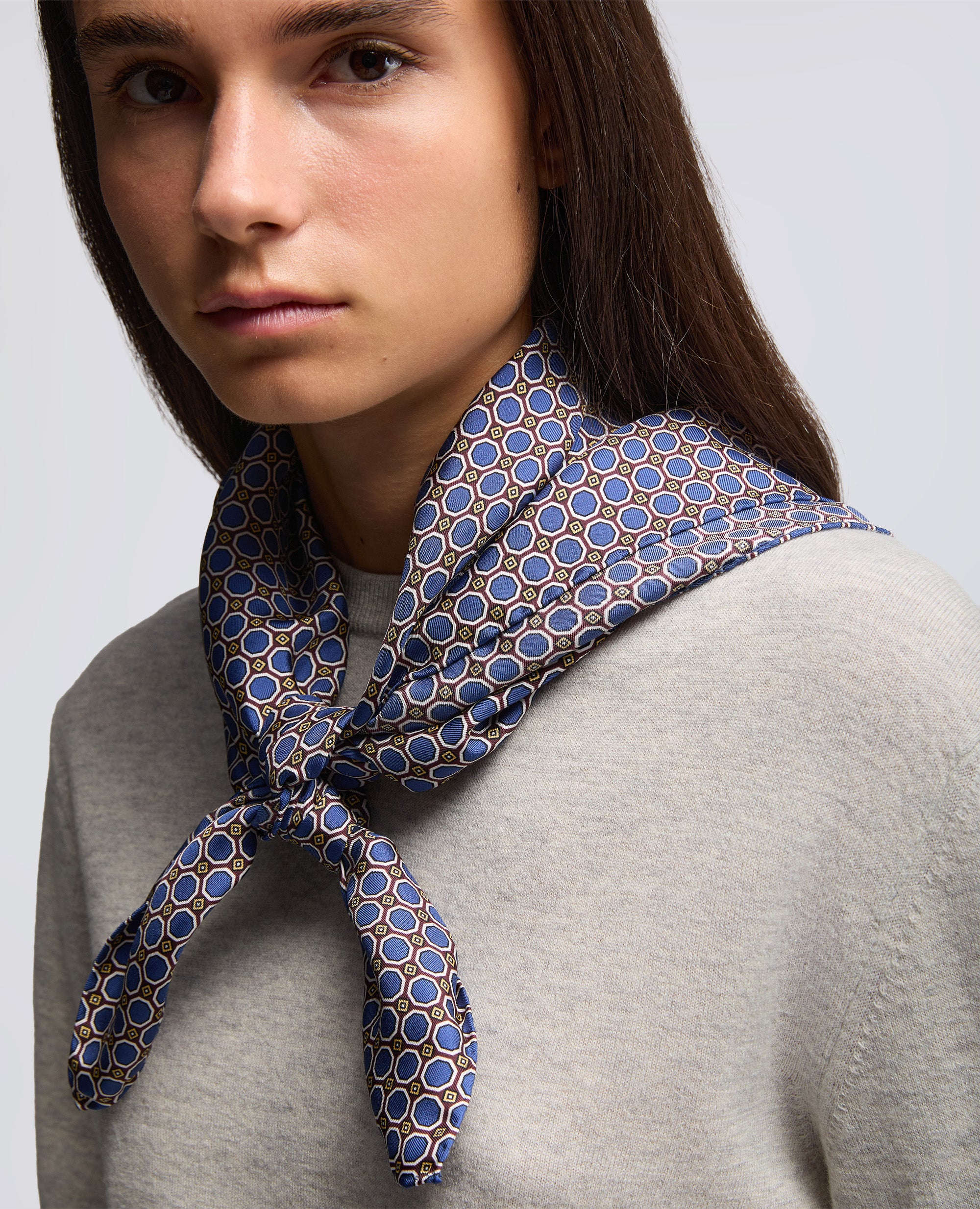 FOULARD MOD.8802(W)-MARRONE/BLU-MARRONE/BLU-MARRONE/BLU-MARRONE/BLU-MARRONE/BLU