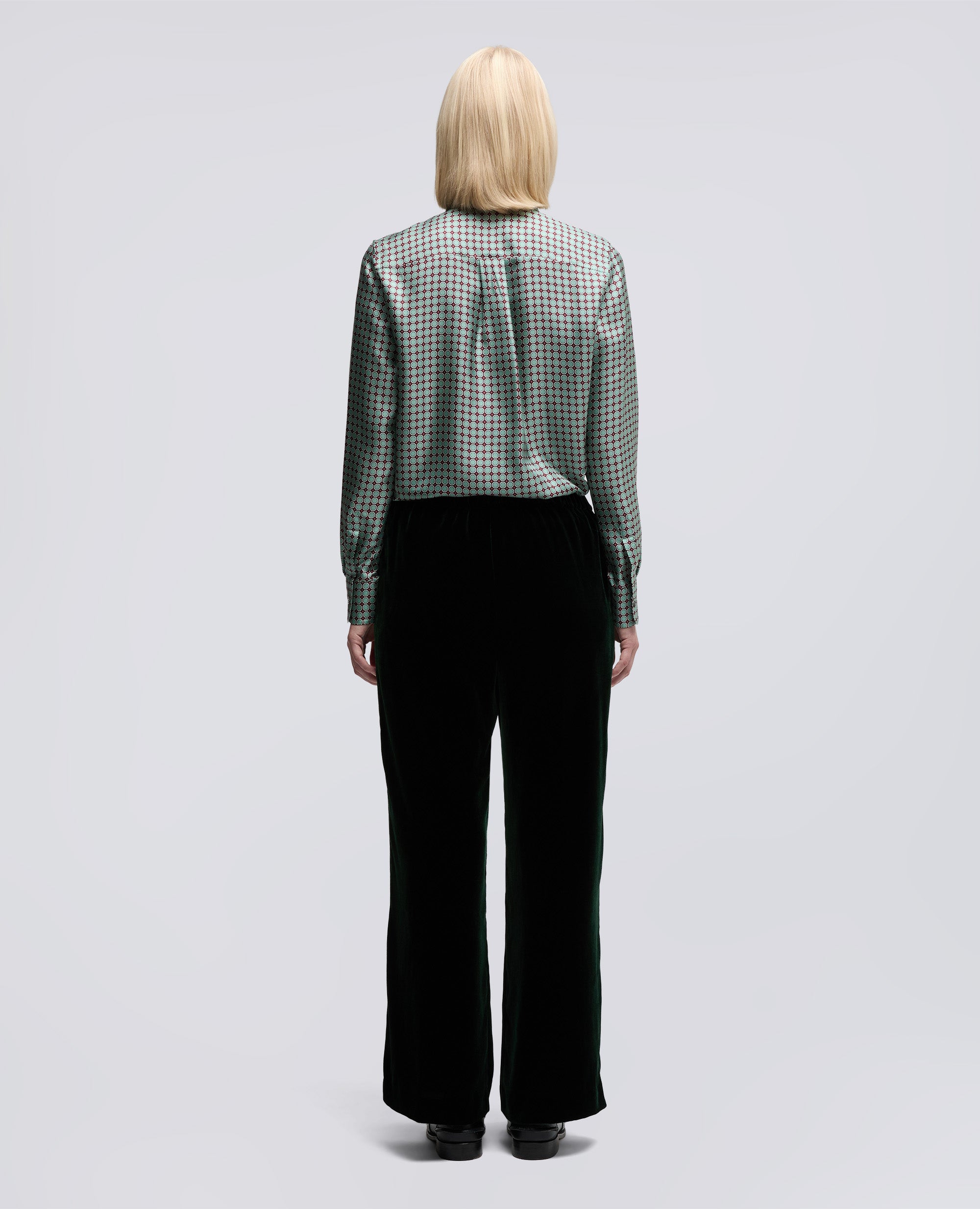 PANTALONE AMPIO IN VELLUTO DI COTONE-VERDONE-DARK GREEN-VERDER¢N-DUNKELGRUN-VERT FONCE