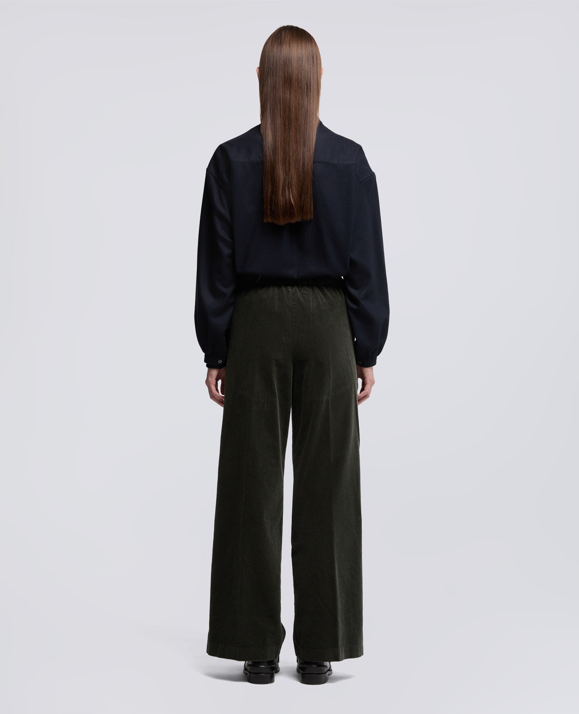 PANTALONE AMPIO IN VELLUTO A COSTE-MILITARE-MILITARY-MILITAR-MILITAR-MILITAIRE