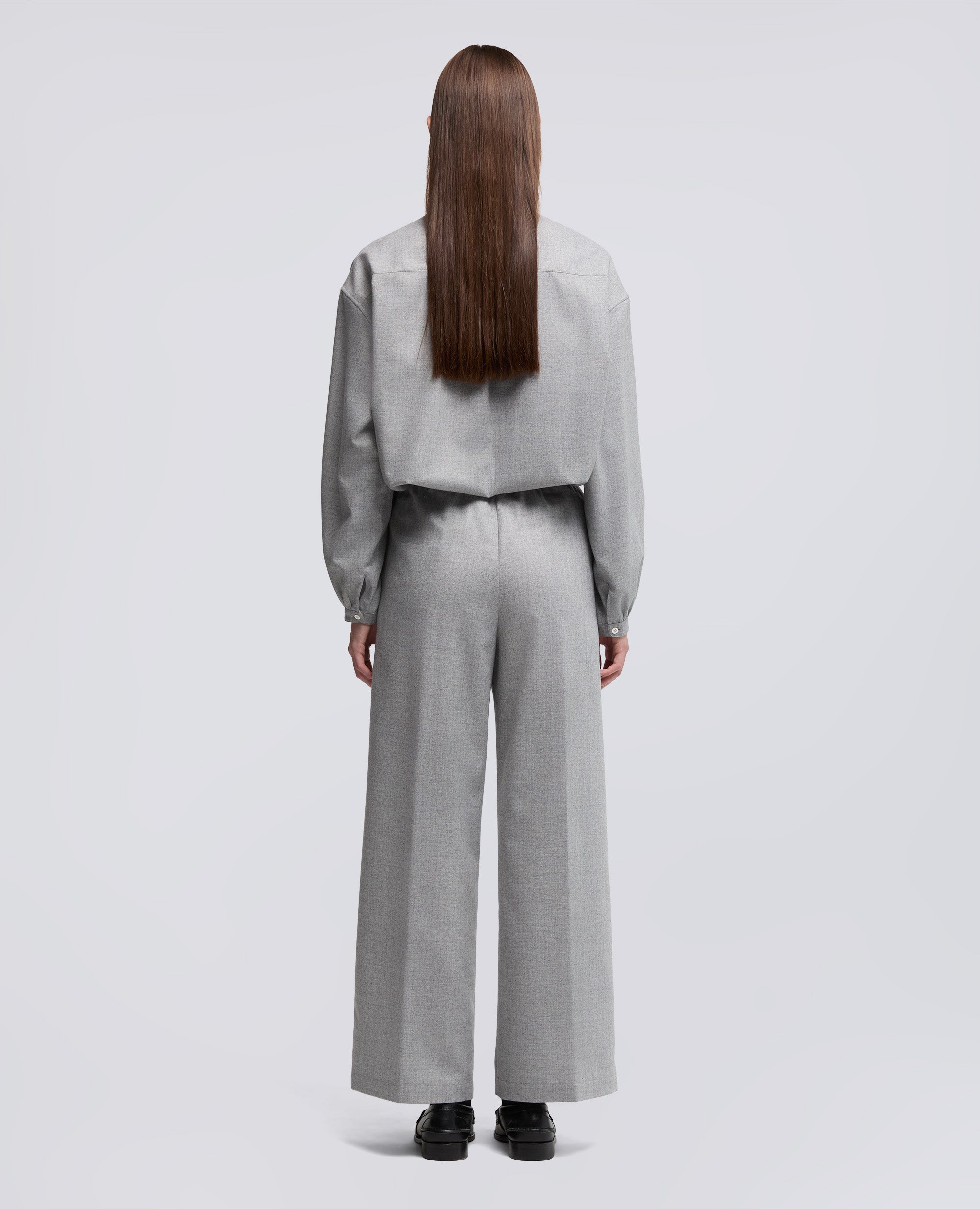 PANTALONI IN MISTO LANA E CASHMERE-GRIGIO-GREY-GRIS-GRAU-GRIS