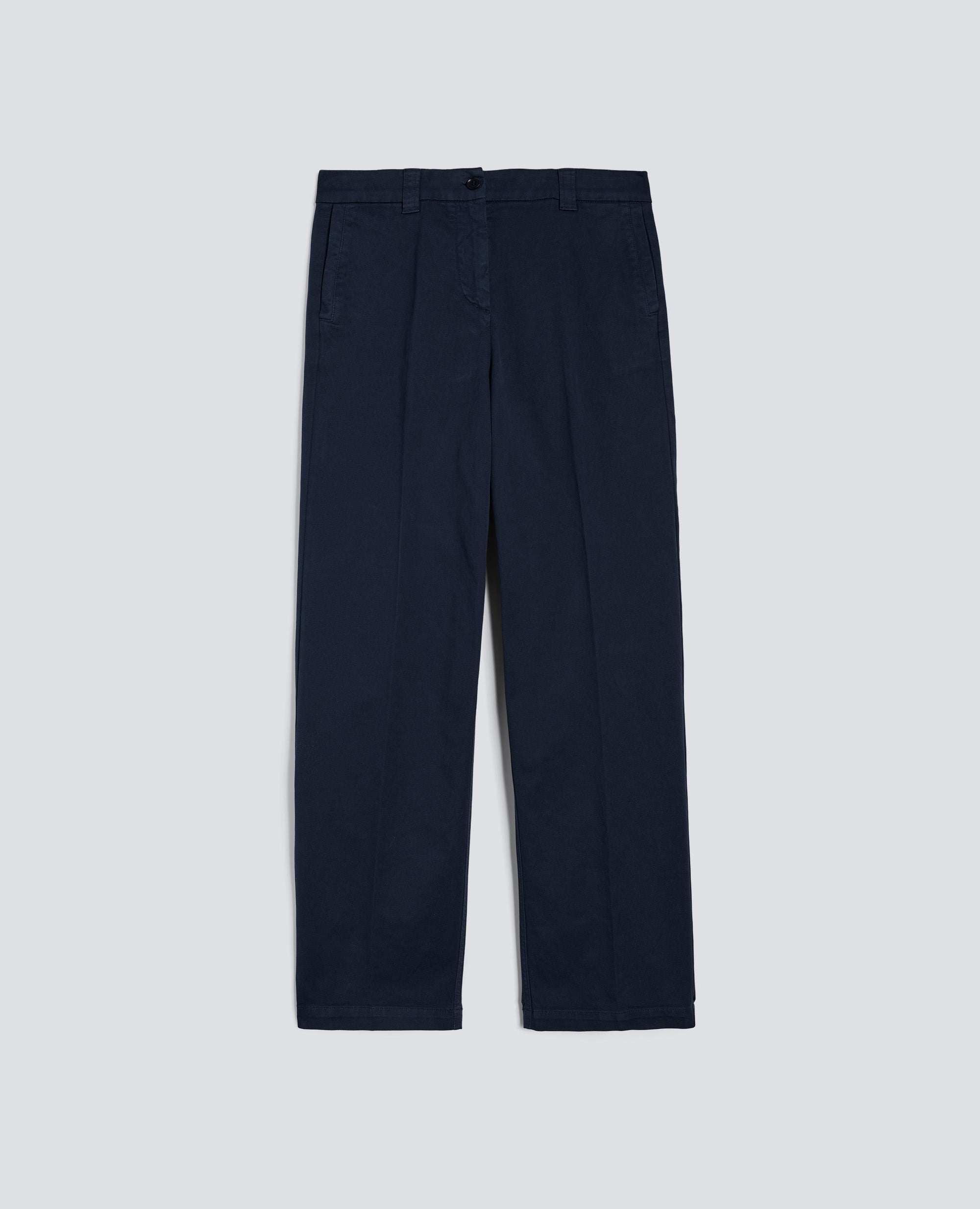 PANTALONE IN GABARDINA DI COTONE-NAVY-NAVY-AZUL MARINO-NAVY-NAVY