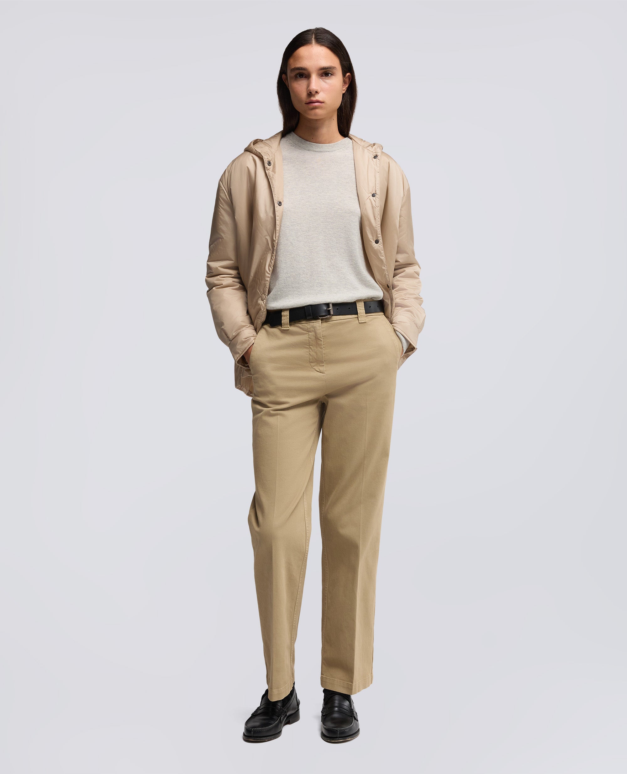 PANTALONE IN GABARDINA DI COTONE-KHAKI-KHAKI-KHAKI-KHAKI-KHAKI