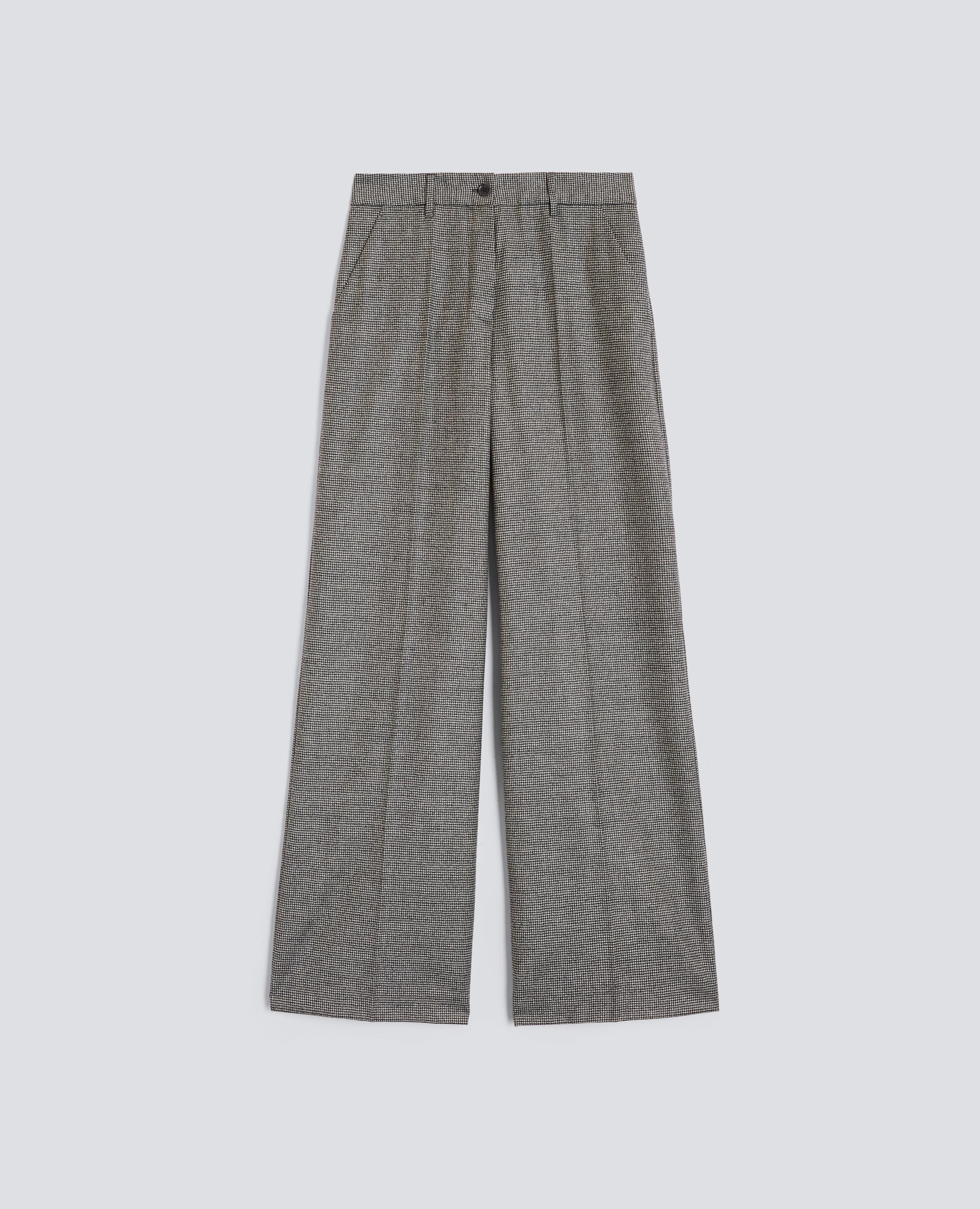 PANTALONE IN FLANELLA DI LANA CASHMERE-PIED DE POUL-PIED DE POUL-PIED DE POUL-PIED DE POUL-PIED DE POUL