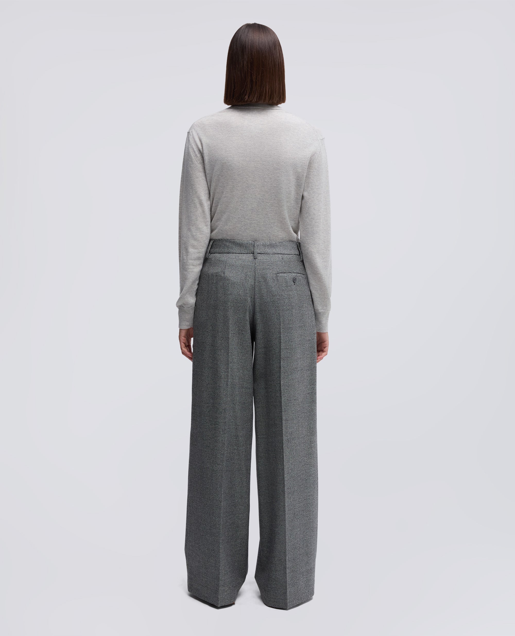 PANTALONE IN FLANELLA DI LANA CASHMERE-PIED DE POUL-PIED DE POUL-PIED DE POUL-PIED DE POUL-PIED DE POUL