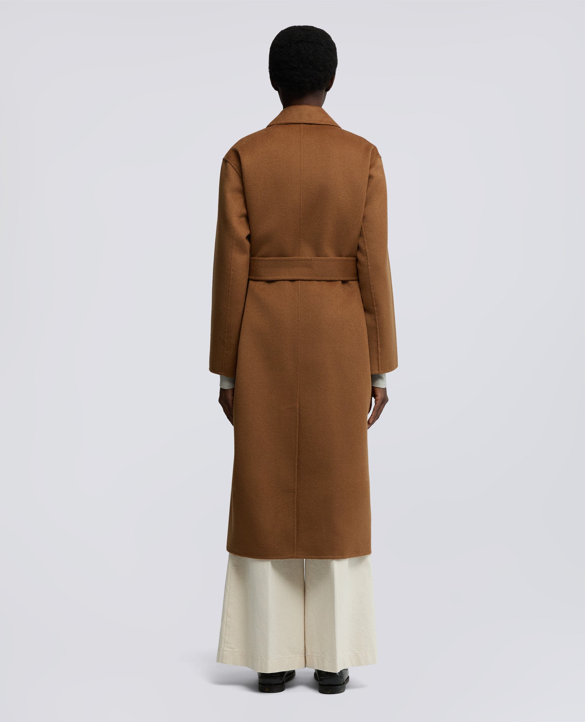 CAPPOTTO IN DOUBLE DI LANA-CAMMELLO-CAMEL-CAMELLO-KAMEL-CAMEL