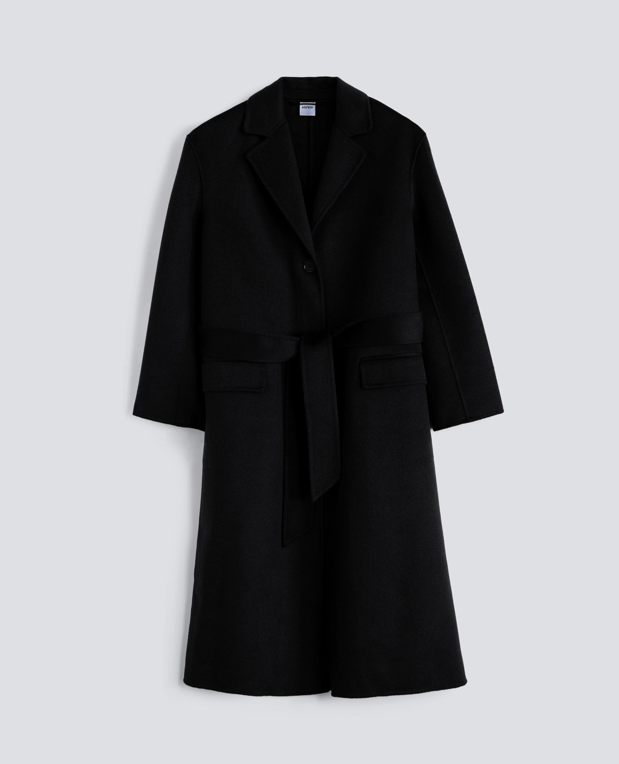 CAPPOTTO IN DOUBLE DI LANA-NERO-BLACK-NEGRO-SCHWARZ-NOIR