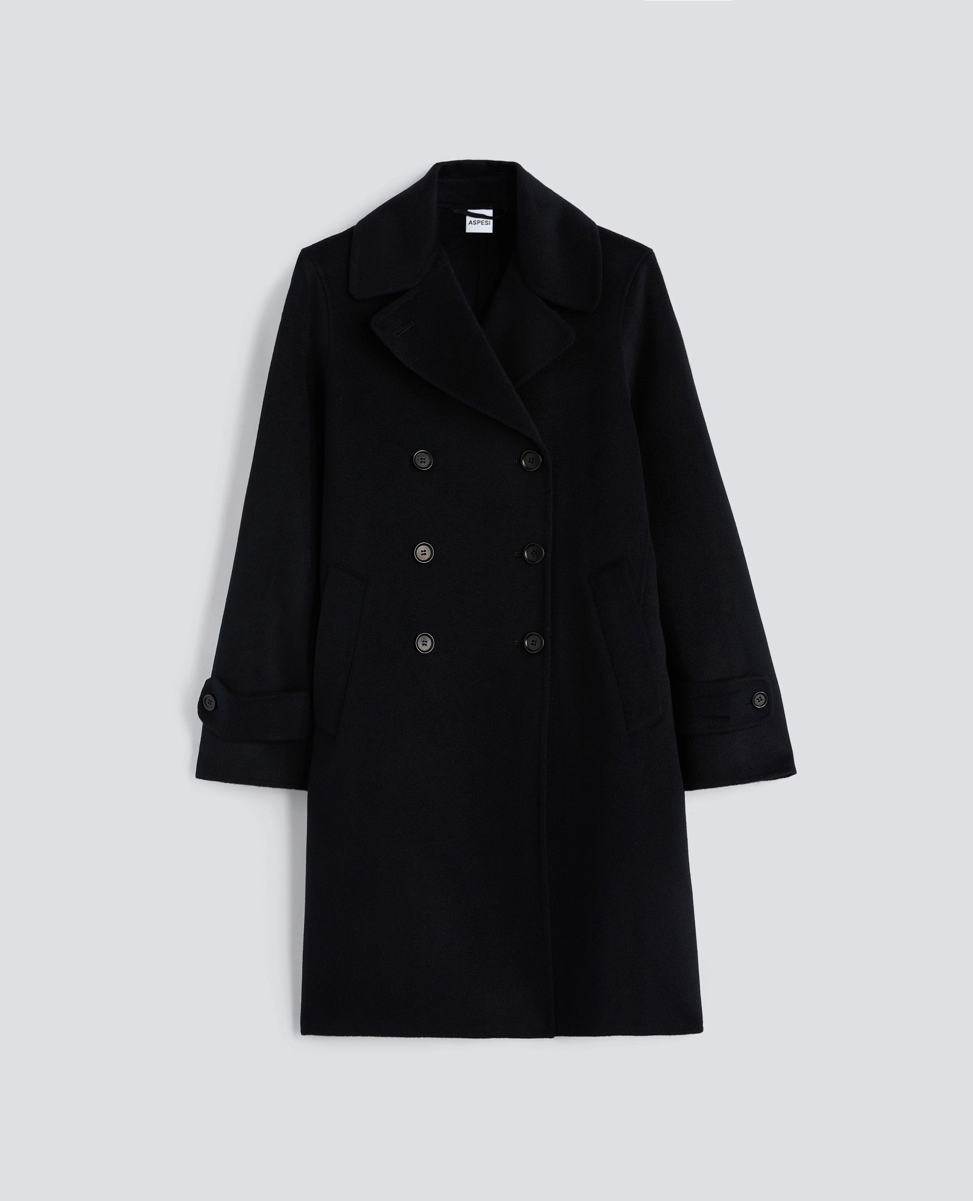 CAPPOTTO IN DOUBLE DI LANA-NAVY-NAVY-AZUL MARINO-NAVY-NAVY