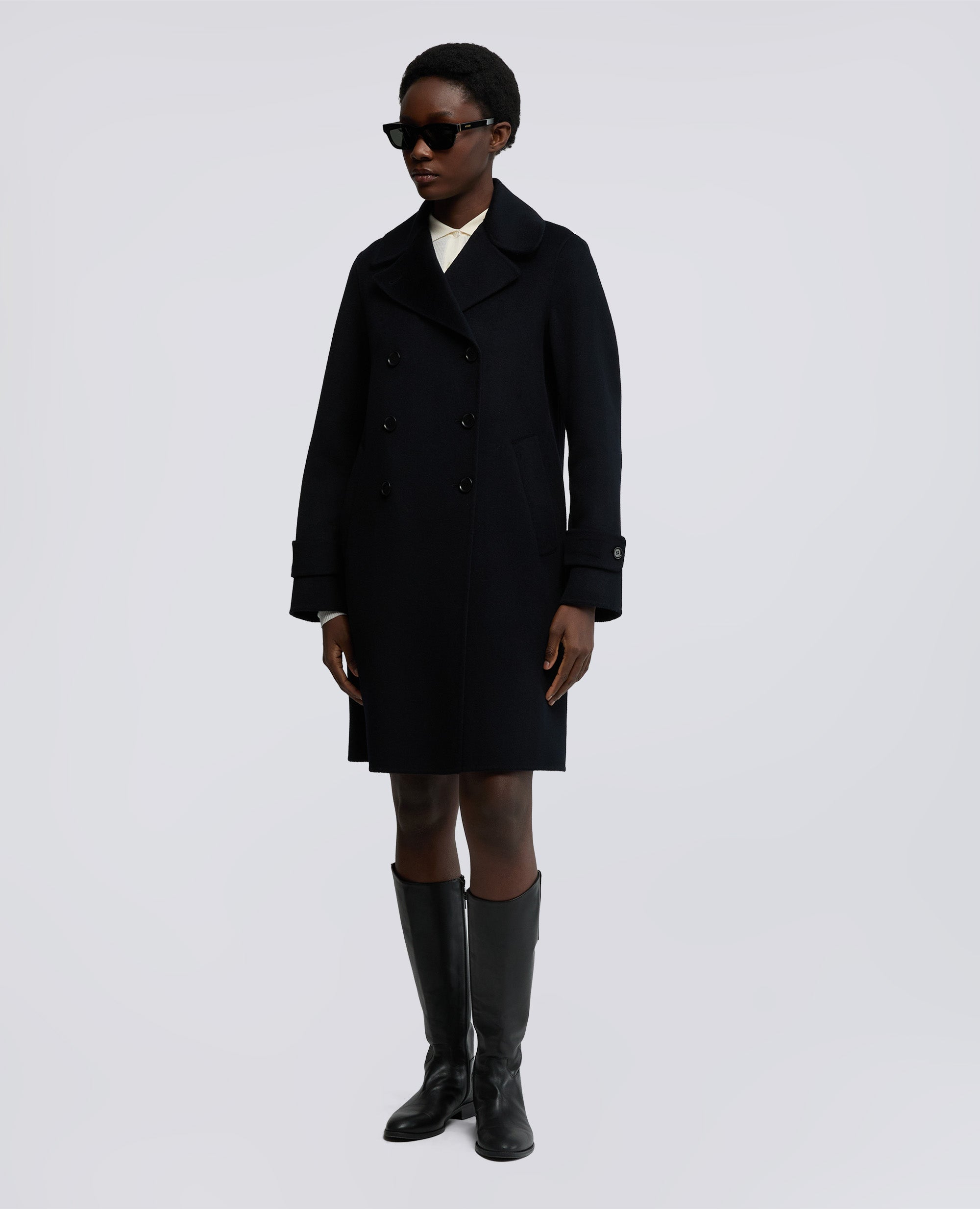 CAPPOTTO IN DOUBLE DI LANA-NAVY-NAVY-AZUL MARINO-NAVY-NAVY