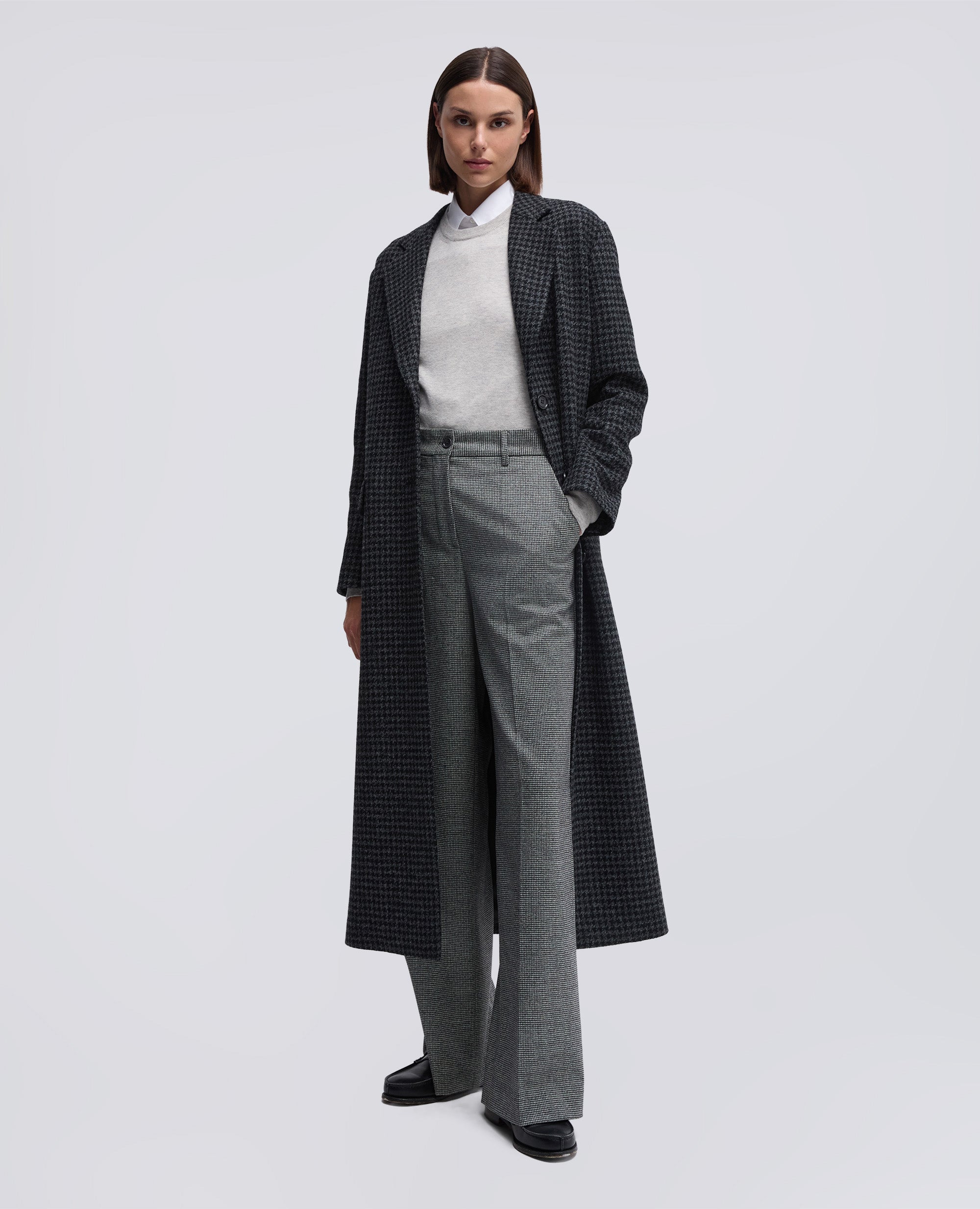 CAPPOTTO IN LANA SHETLAND-NERO-BLACK-NEGRO-SCHWARZ-NOIR