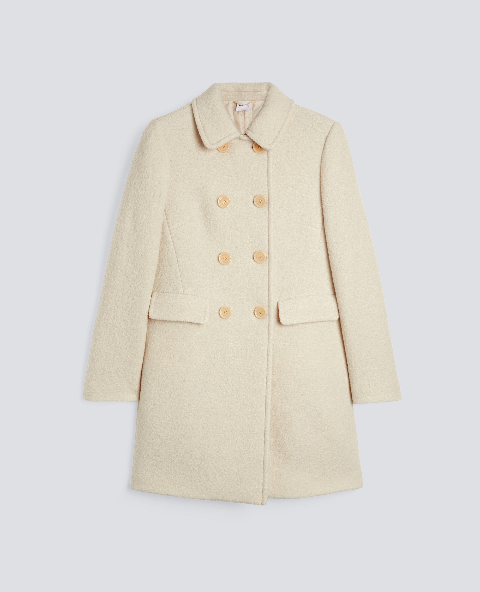 CAPPOTTO DOPPIOPETTO IN LANA COTTA-NATURALE-NATURAL-NATURAL-NATURLICH-NATUREL