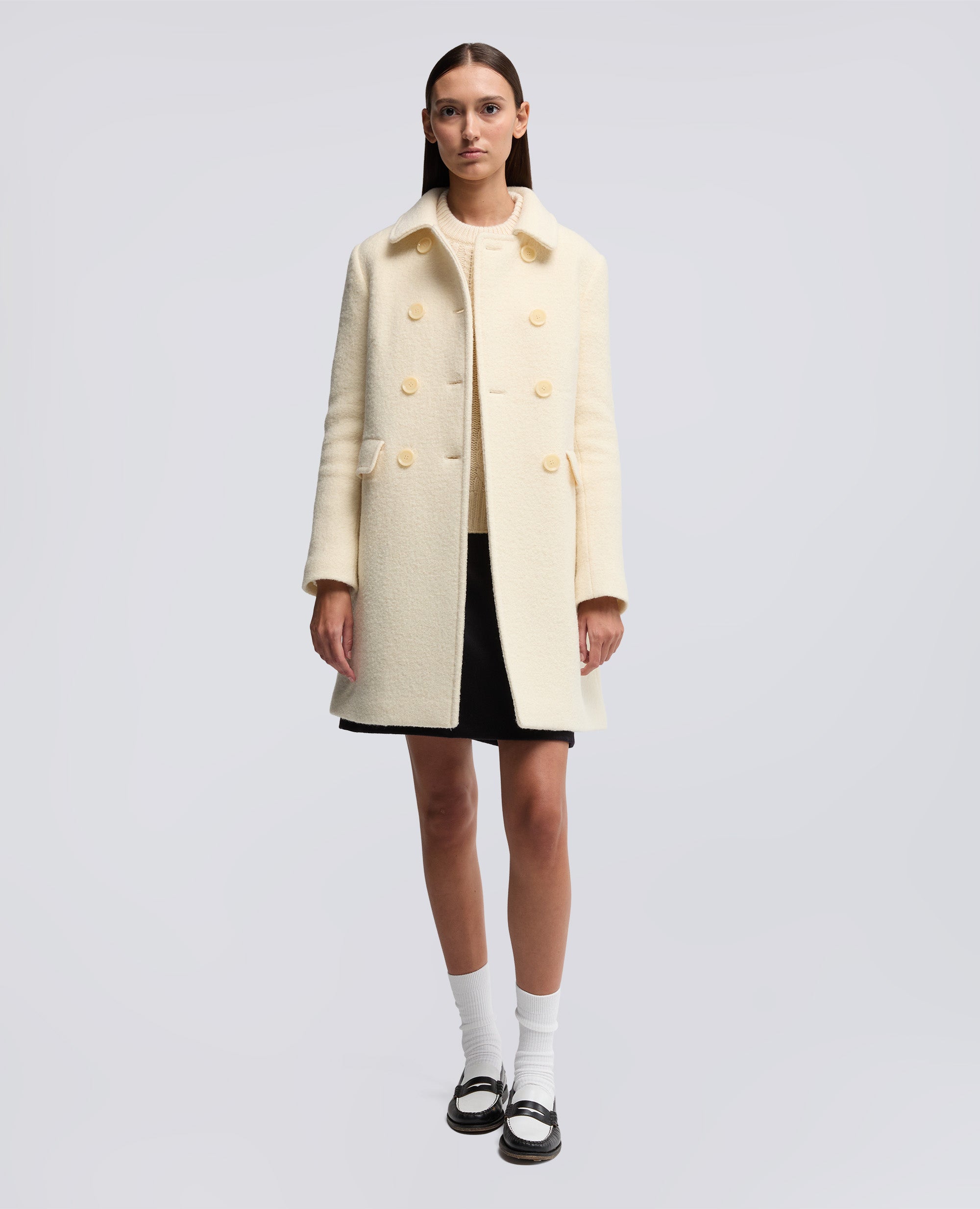 CAPPOTTO DOPPIOPETTO IN LANA COTTA-NATURALE-NATURAL-NATURAL-NATURLICH-NATUREL