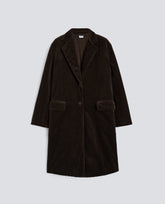 CAPPOTTO IN VELLUTO A COSTE-TESTA DI MORO-DARK BROWN-MARR¢N OSCURO-DUNKELBRAUN-TETE-DE-MAURE