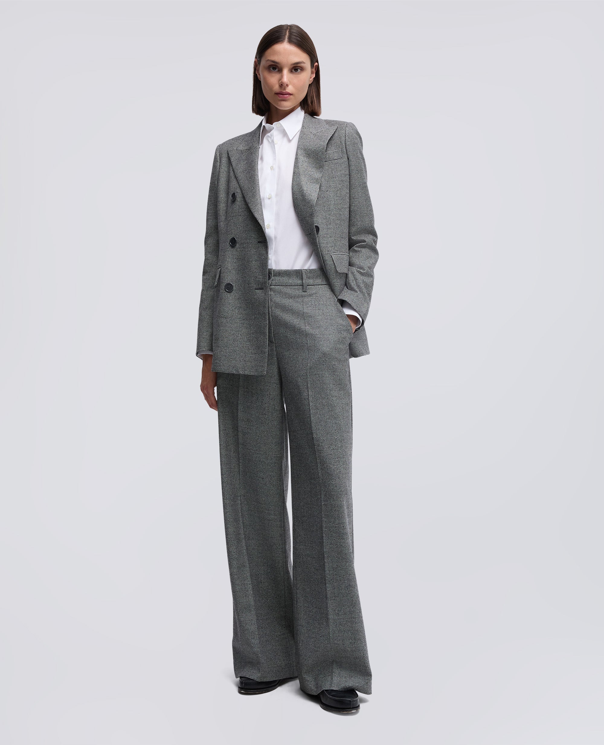 BLAZER DOPPIOPETTO IN FLANELLA-PIED DE POUL-PIED DE POUL-PIED DE POUL-PIED DE POUL-PIED DE POUL