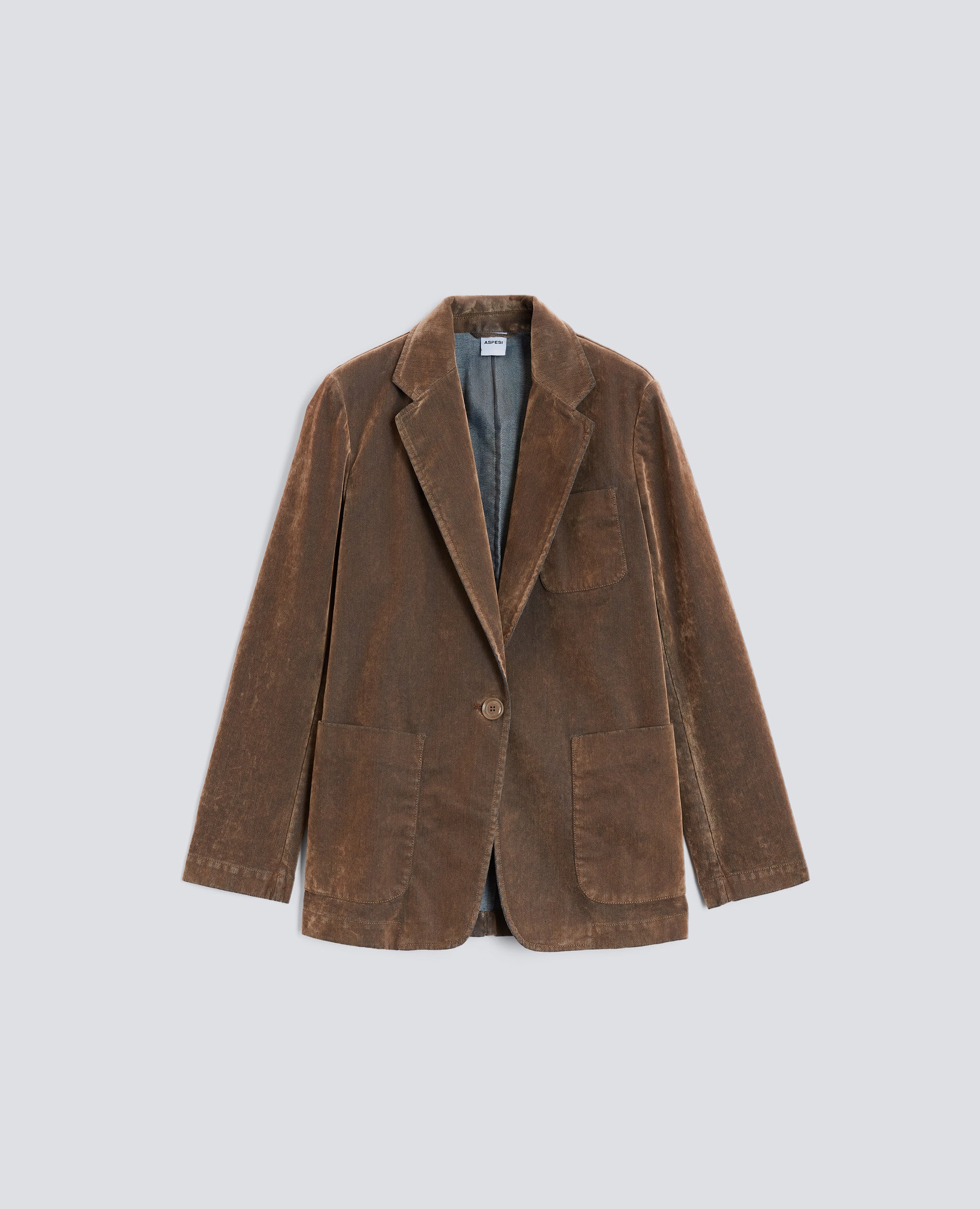 GIACCA MONOPETTO IN DENIM FLOCCATO DELAVE-TORTORA-DOVE GREY-T¢RTOLA-TAUBENGRAU-TOURTERELLE